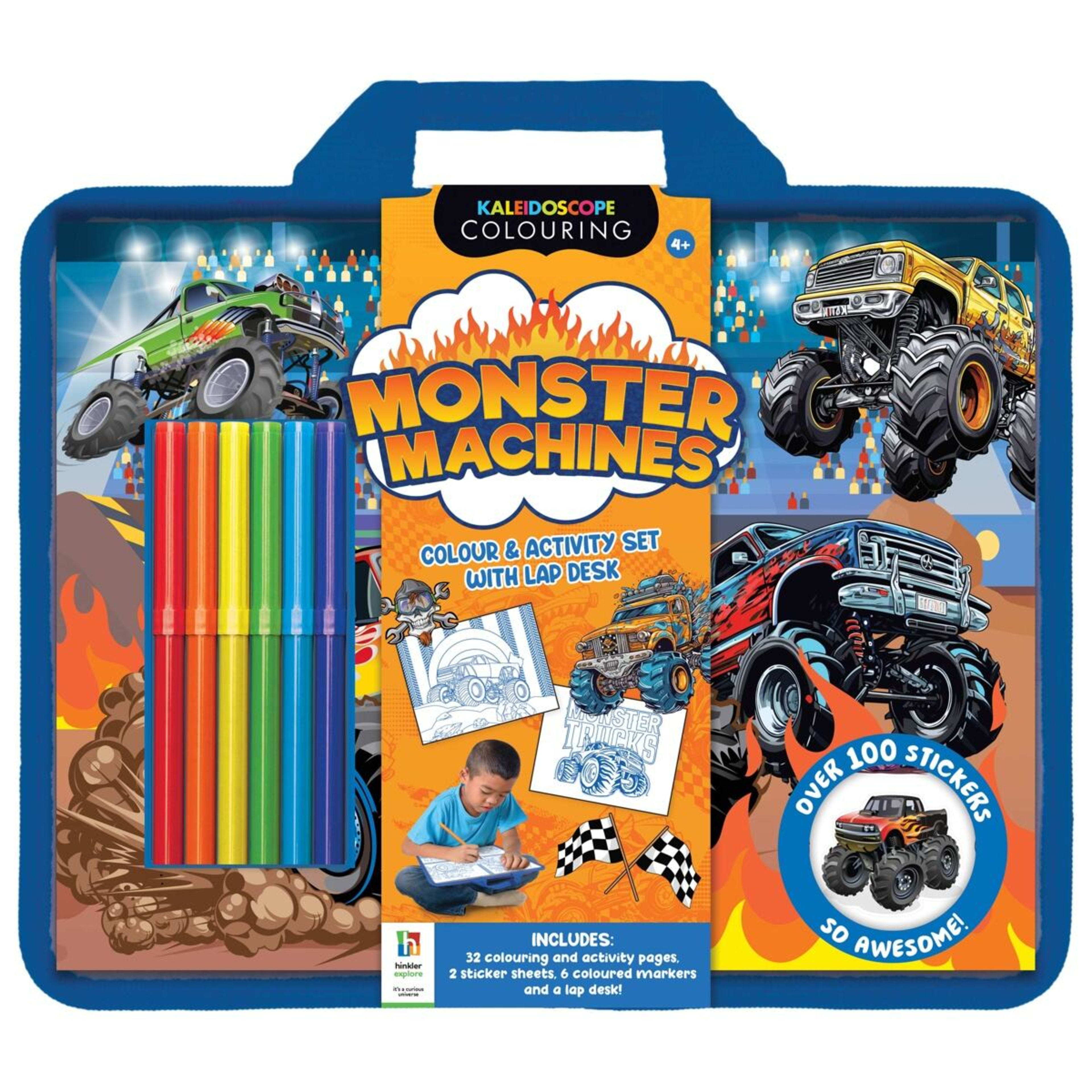 1 Kaleidoscope Colouring: Monster Machines Colour and Activity Set with Lap Desk - Book, 1 of 6