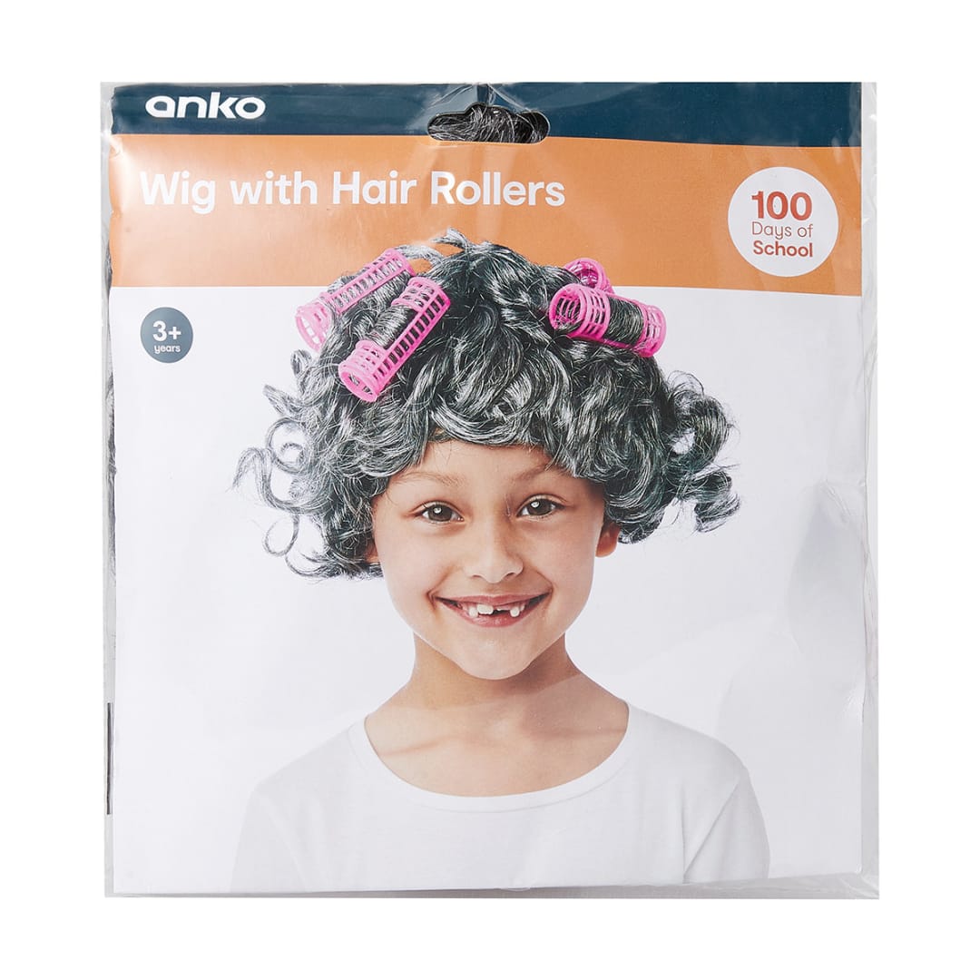 Wig with Hair Rollers Kmart