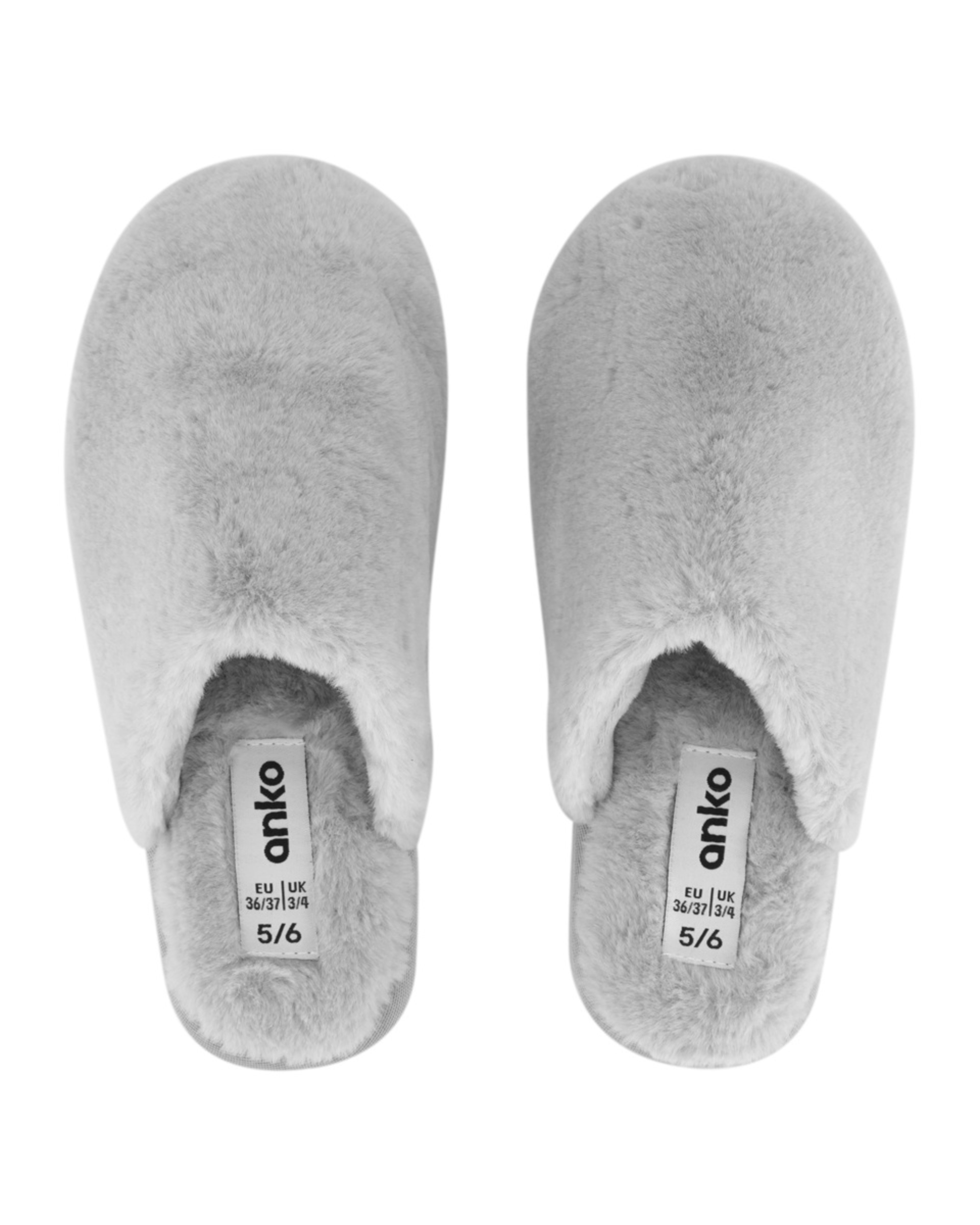 2 Furry Platform Scuffs Micro Grey, 2 of 3