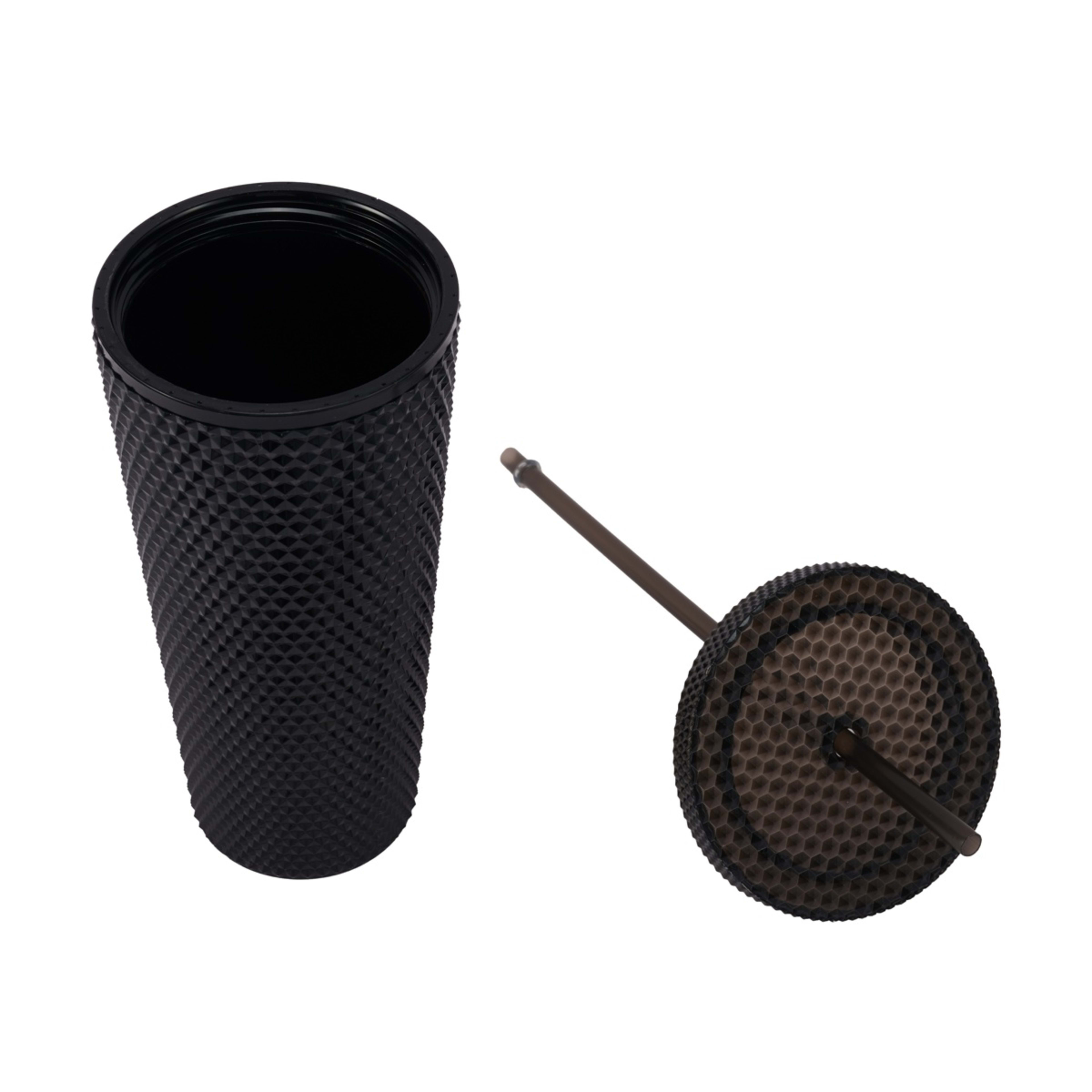 3 Black Textured Smoothie Tumbler, 3 of 9