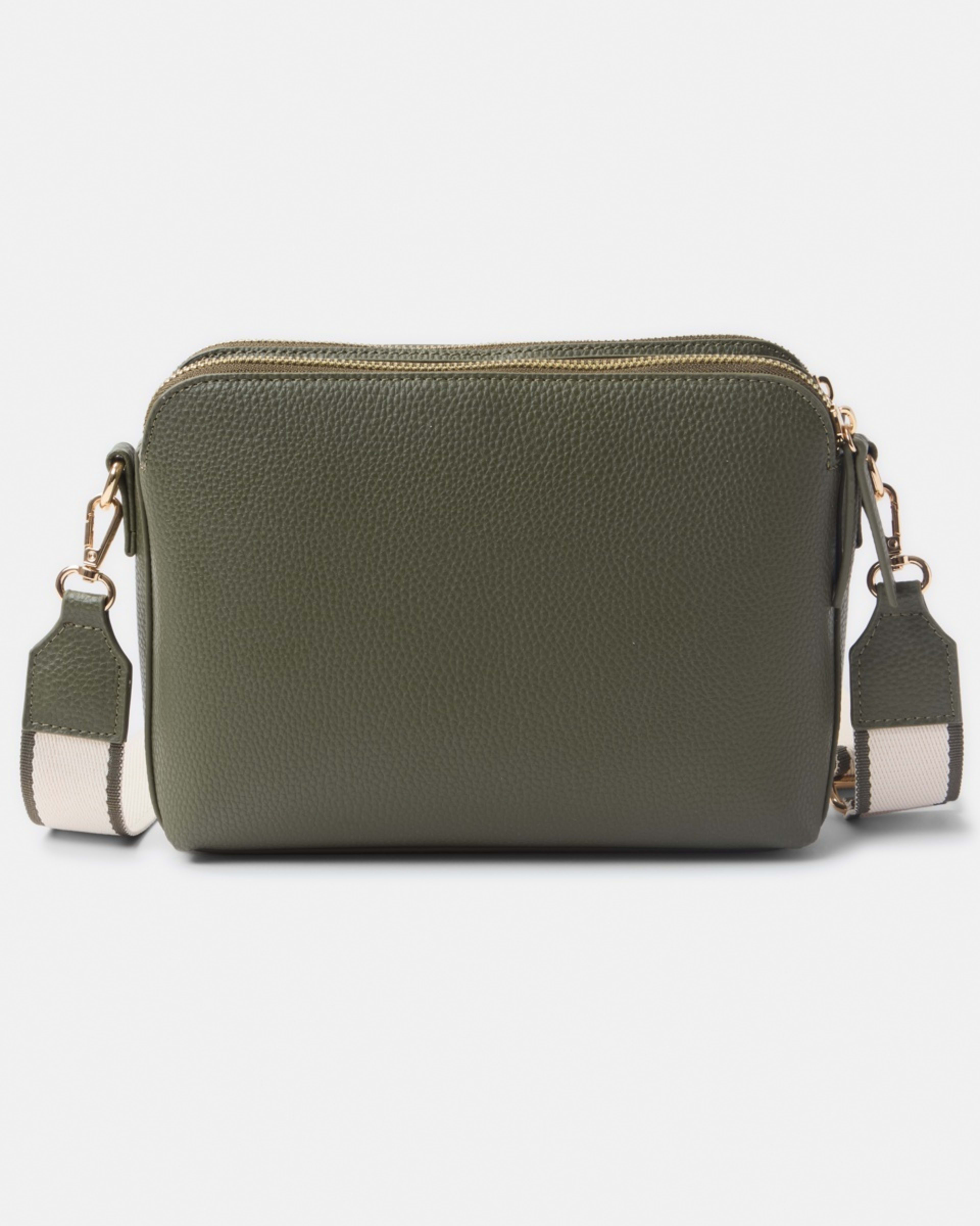 1 Double Pocket Crossbody Bag DEEP MOSS, 1 of 5