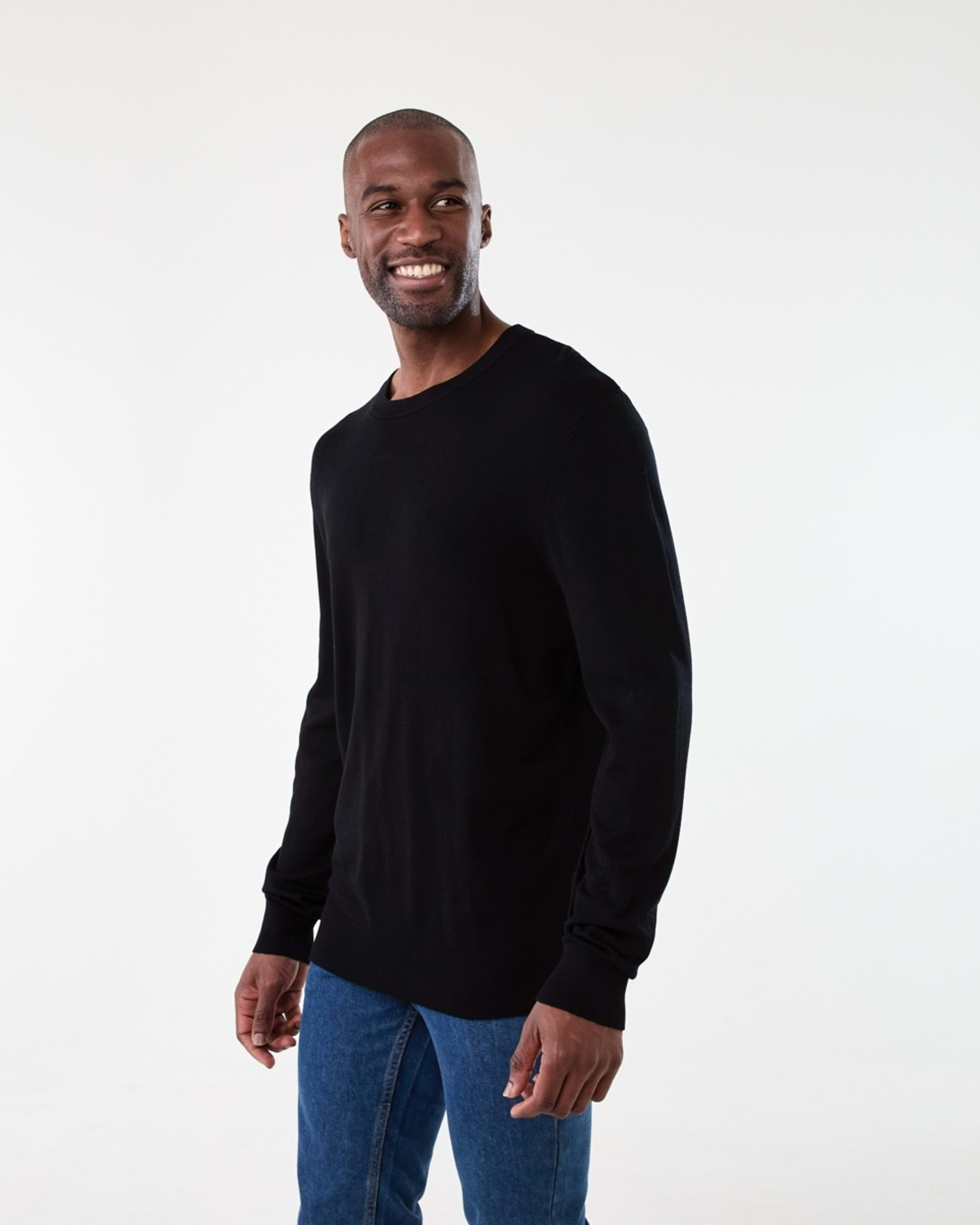 2 Core Crew Neck Knit Jumper Black, 2 of 5