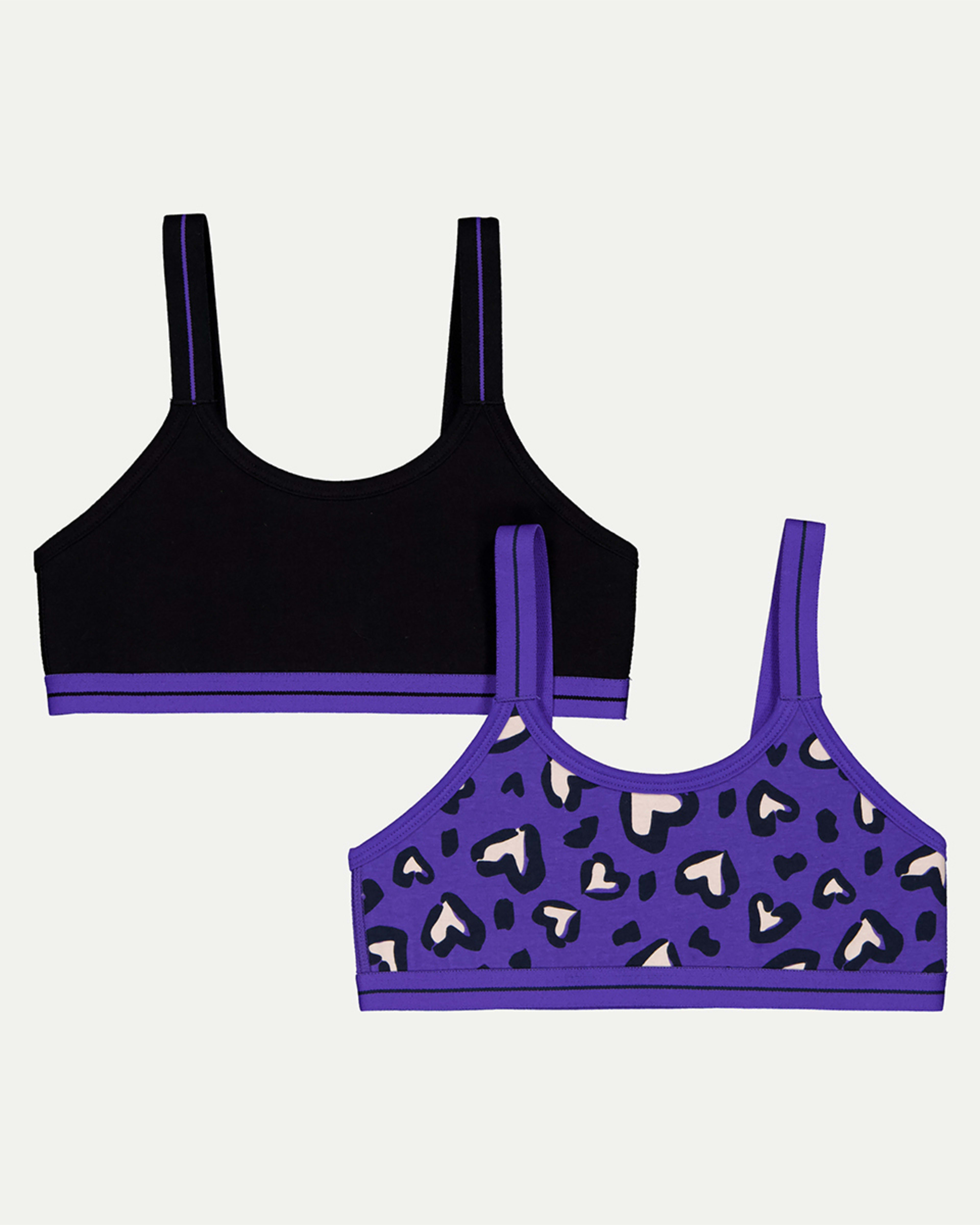 1 2 Pack Extra Coverage Crop Top Hearts
