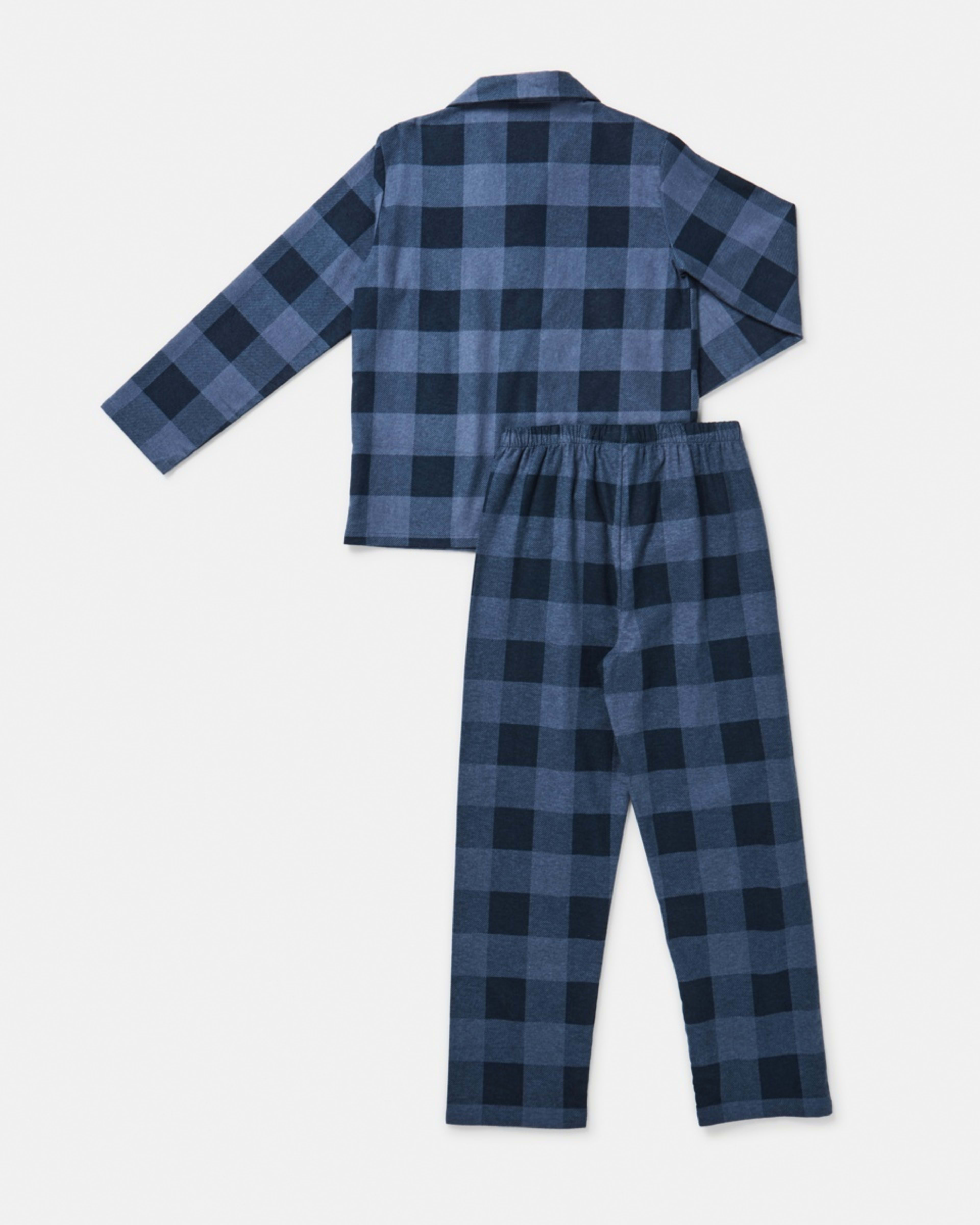 7 Flannelette Pyjama Set Navy Check, 7 of 9