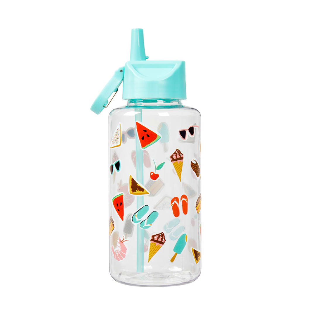 1L Food and Fun Icons Cylinder Drink Bottle Kmart