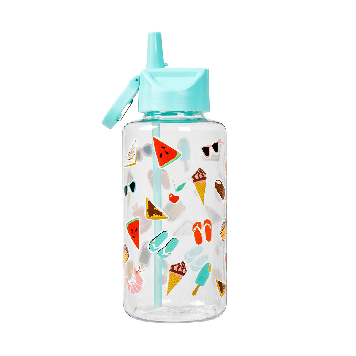1L Food and Fun Icons Cylinder Drink Bottle Kmart