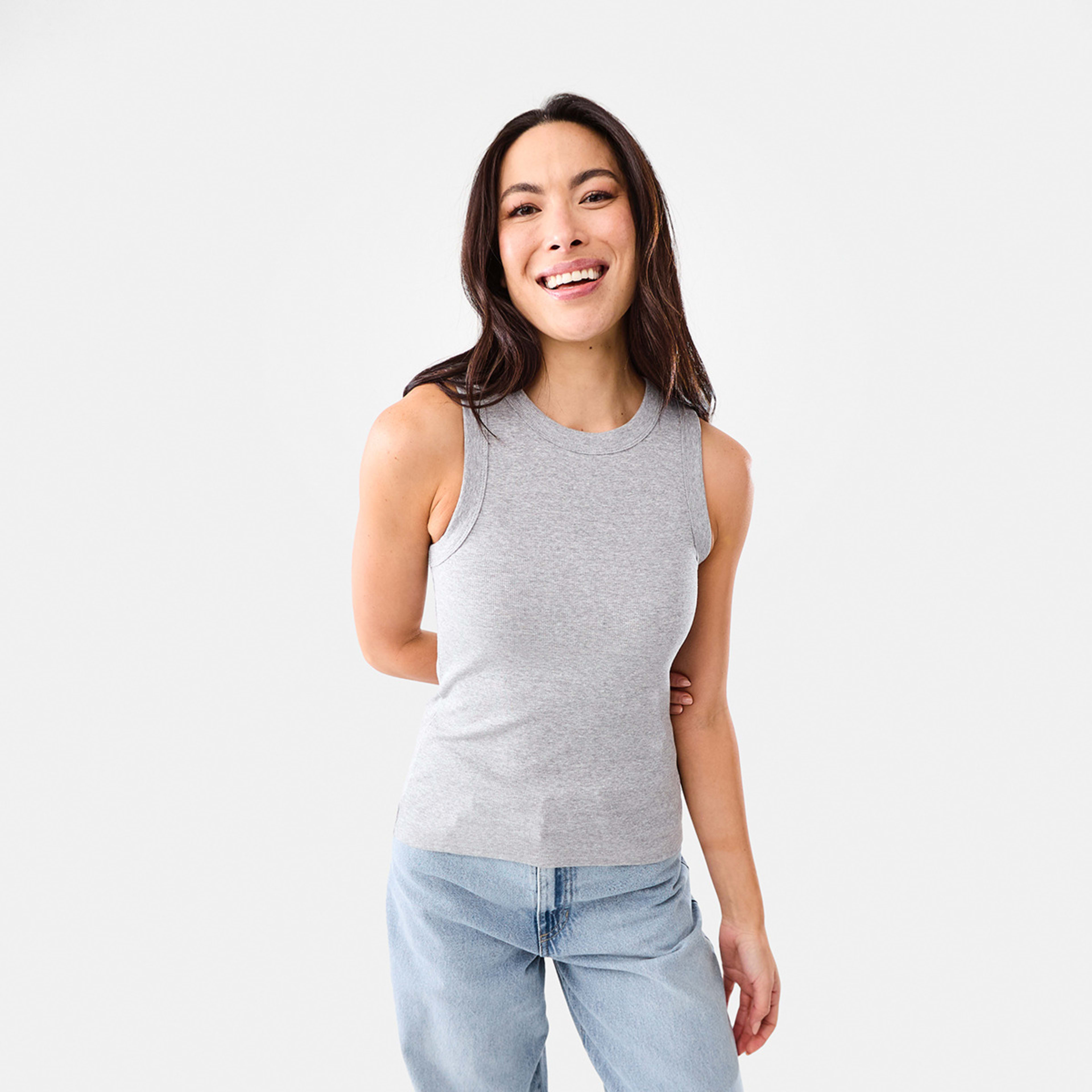 1 Sleeveless Rib Tank Ash Marle, 1 of 5