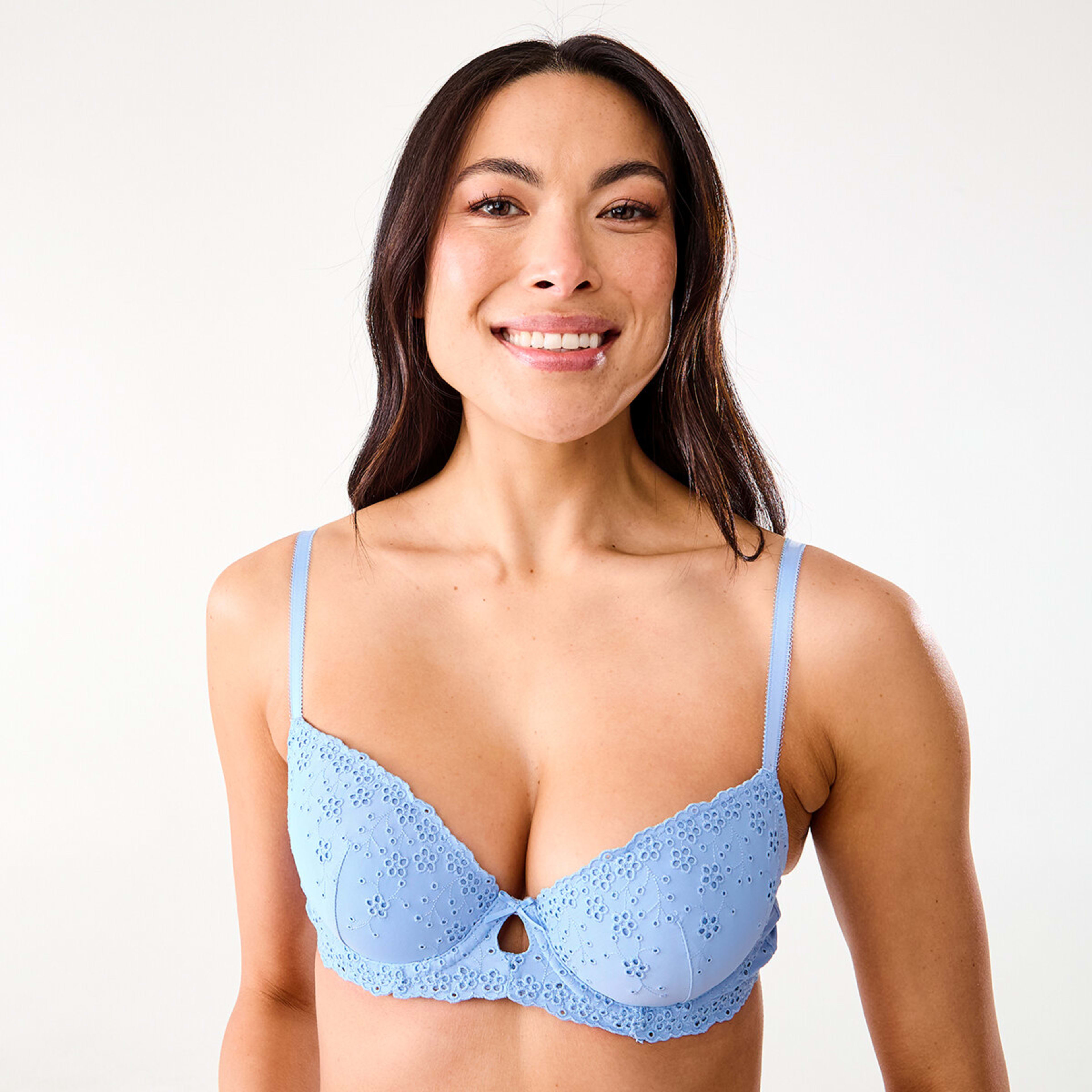 4 Co-ordinated Broderie T-shirt Bra Fthr Blue, 4 of 7
