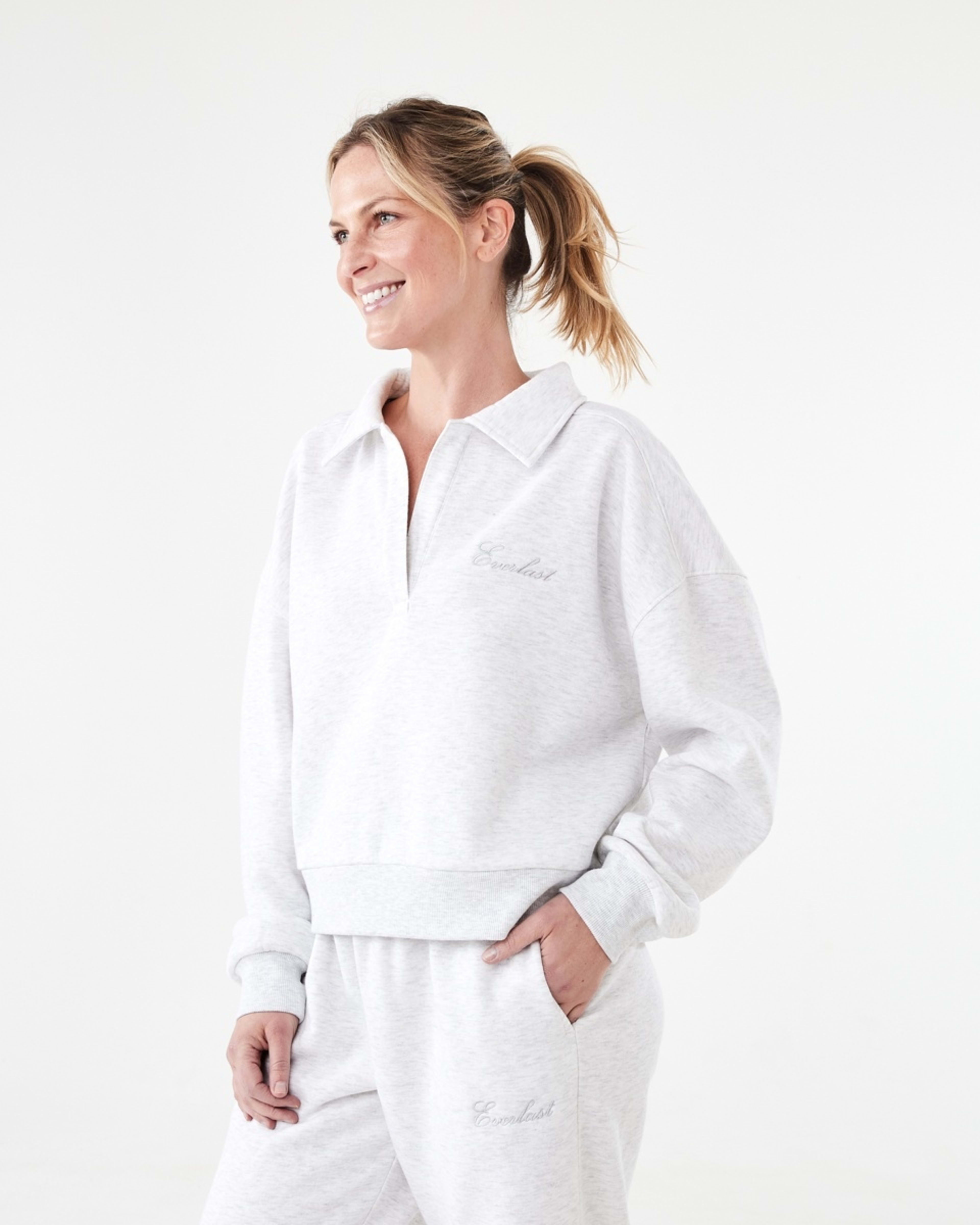 2 Everlast Womens Collared Sweatshirt Everlast White Marle, 2 of 7