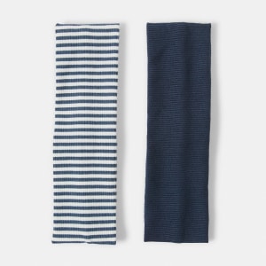 2 Pack Stretch Ribbed Headband - Navy