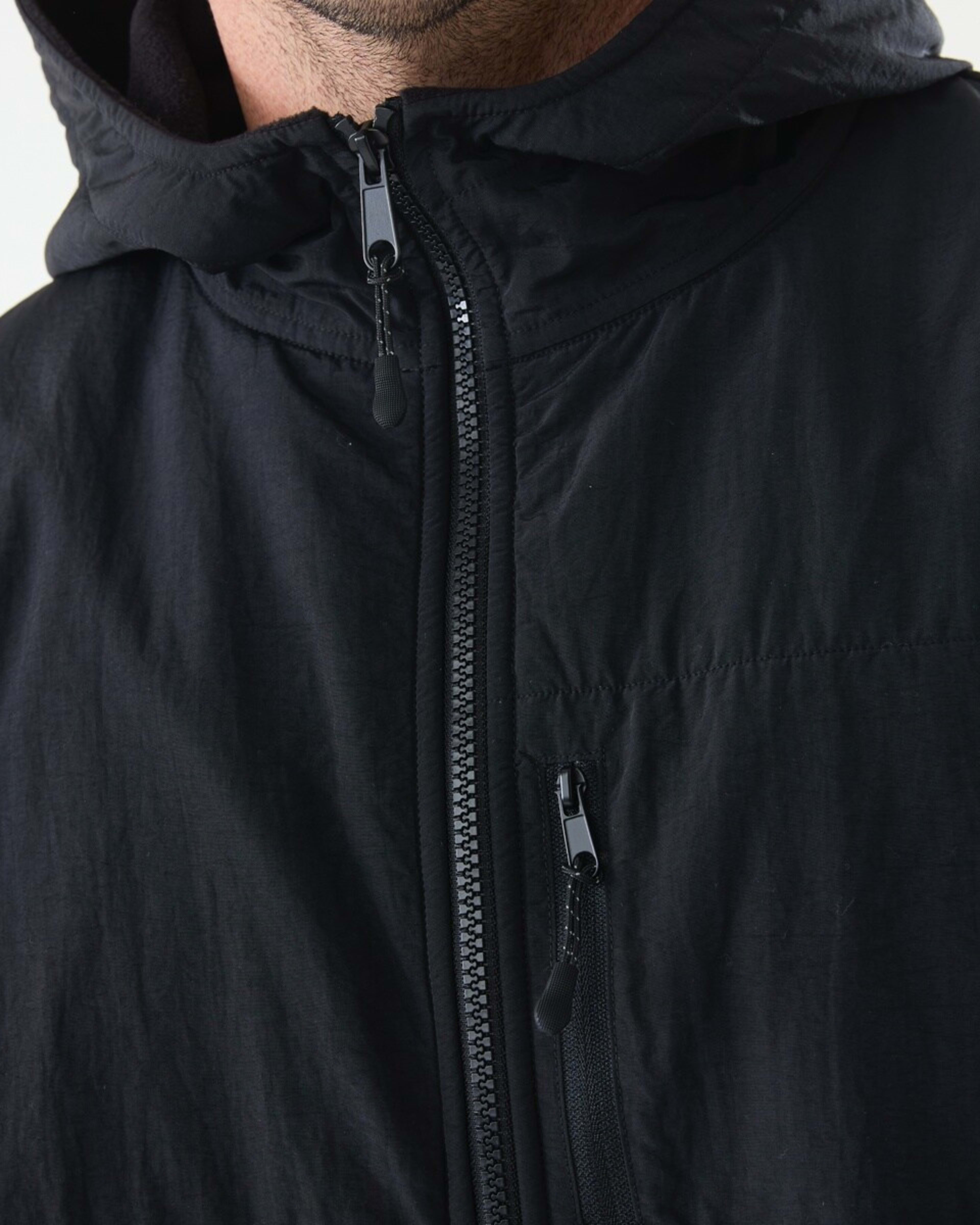 6 Active Mens Polar Fleece Full Zip Hoodie Black, 6 of 7