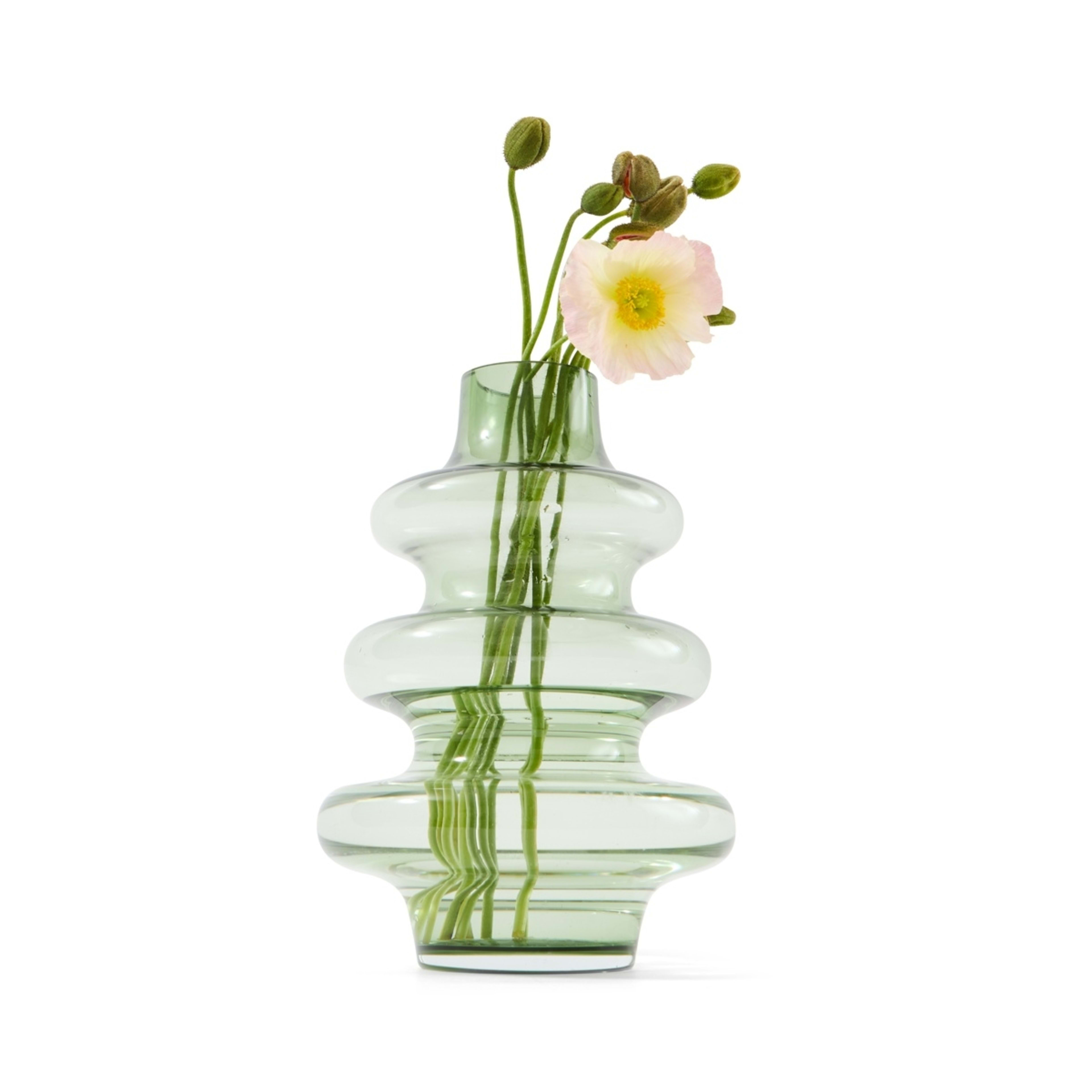 1 Green Glass Bubble Vase, 1 of 5