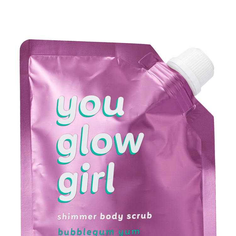 You Glow Girl Shimmer Body Scrub 300g Bubblegum Yum Scent Kmart