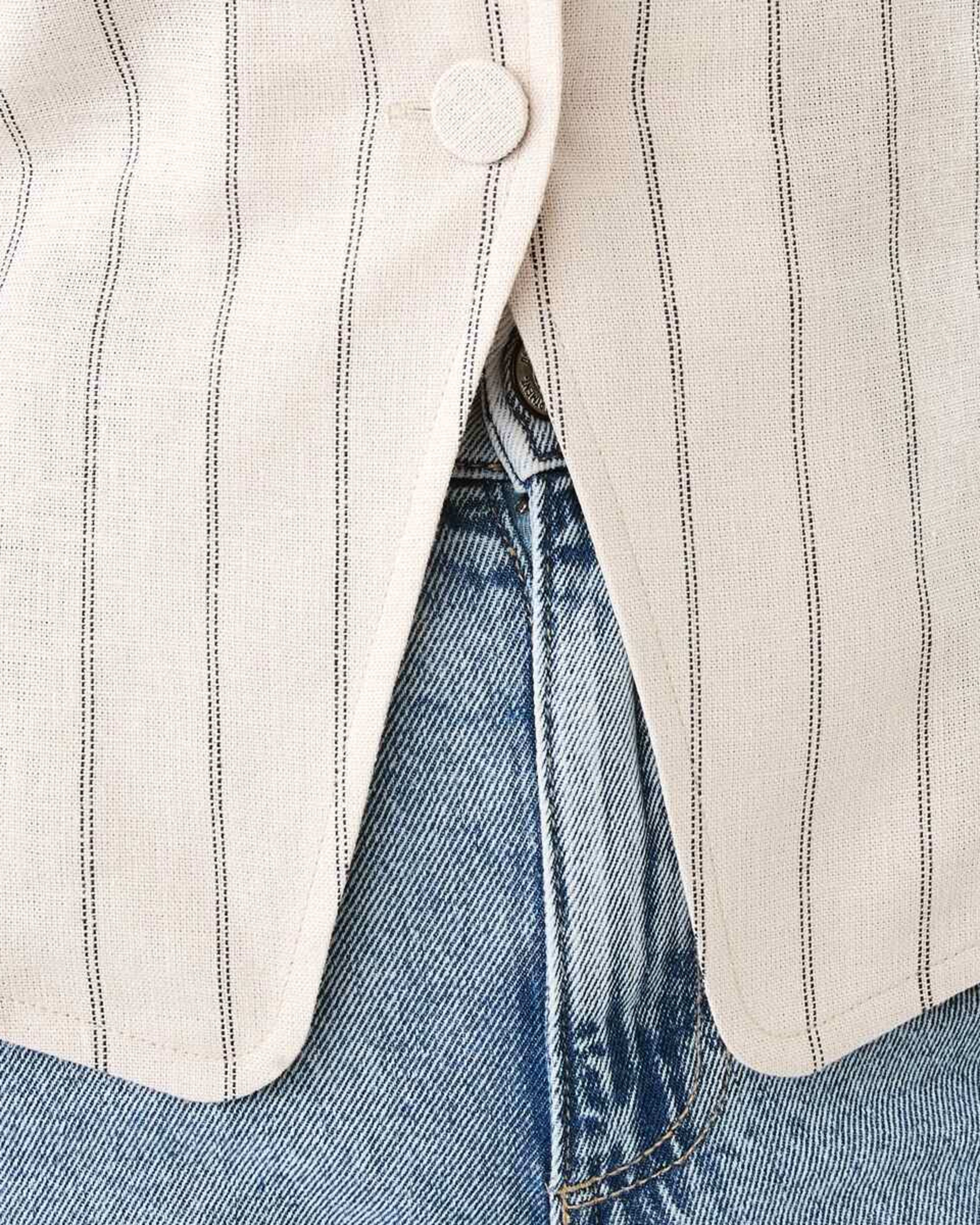 6 Sleeveless Crew Neck Linen Blend Waistcoat Dot Stripe, 6 of 6