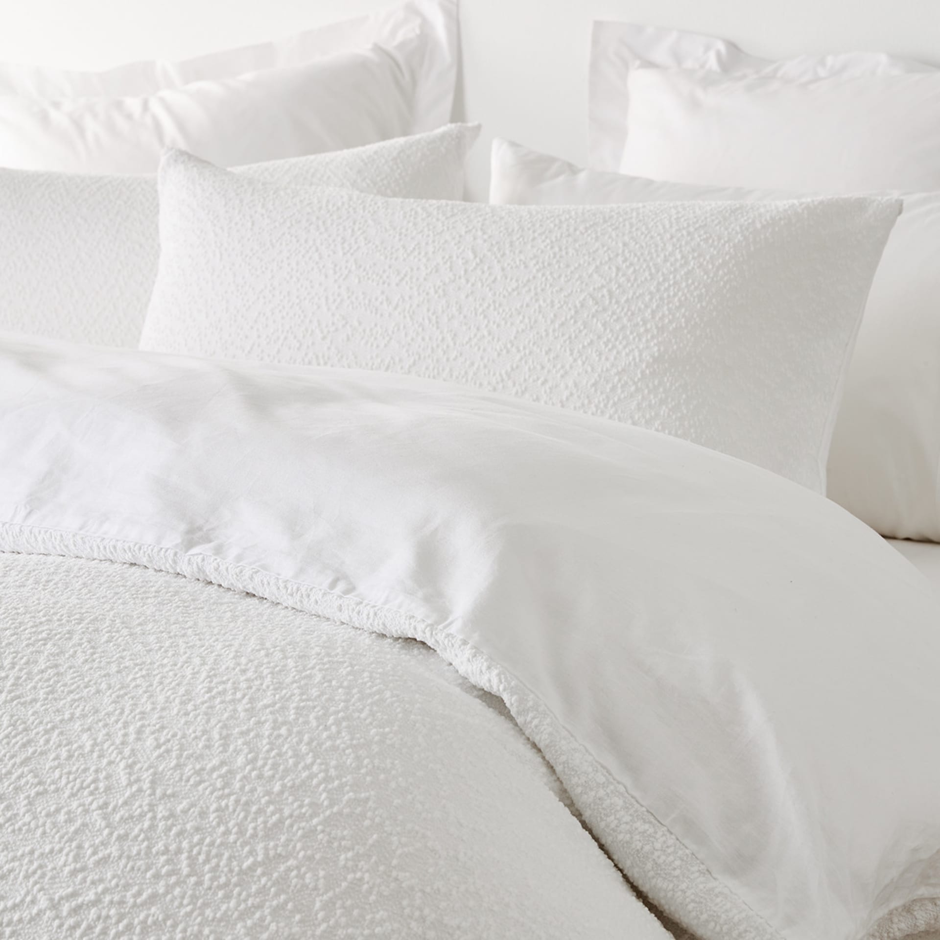 Boucle Quilt Cover Set - Queen Bed, White - Kmart