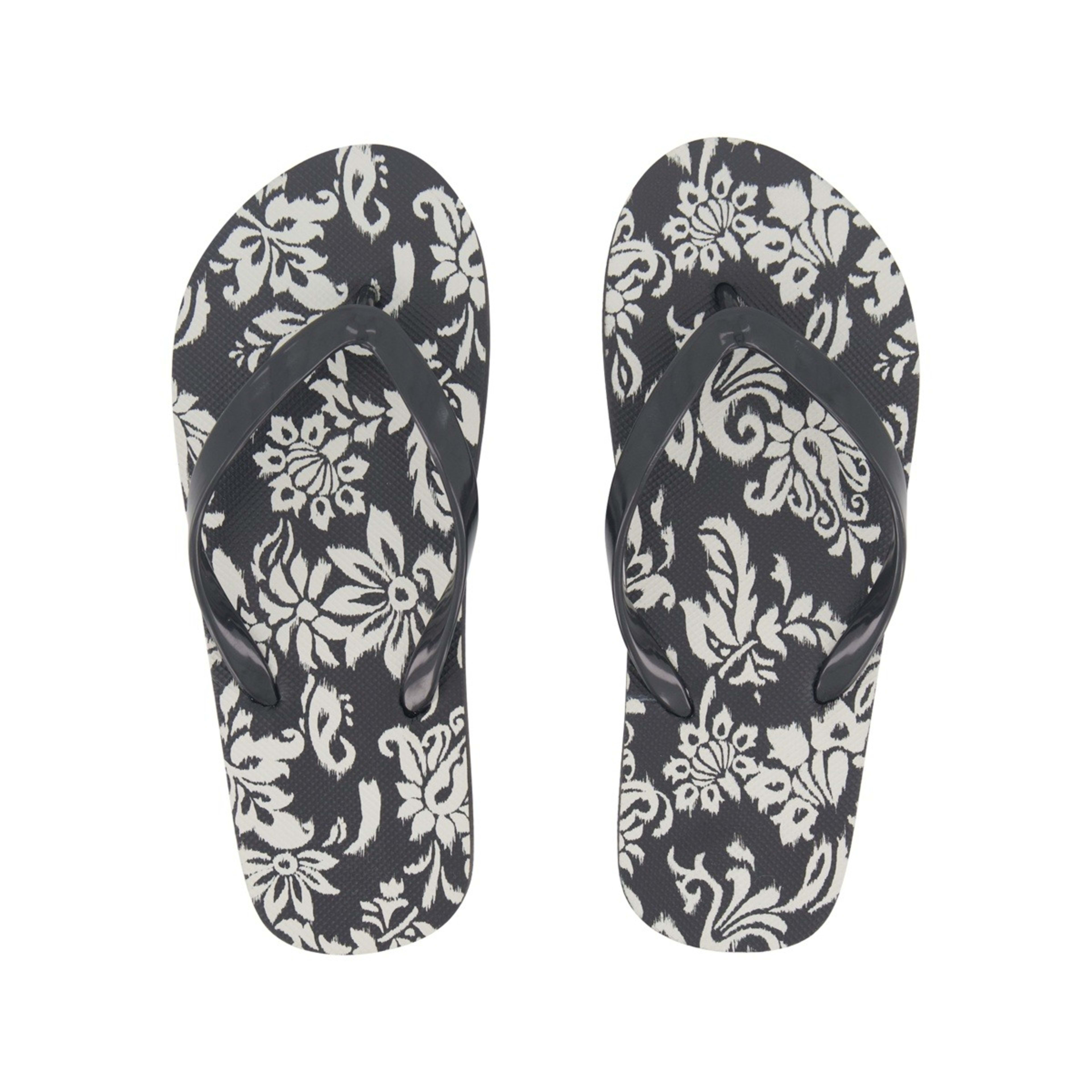 2 Printed Recycled Beach Thongs Floral Ikat Black Ftw, 2 of 3