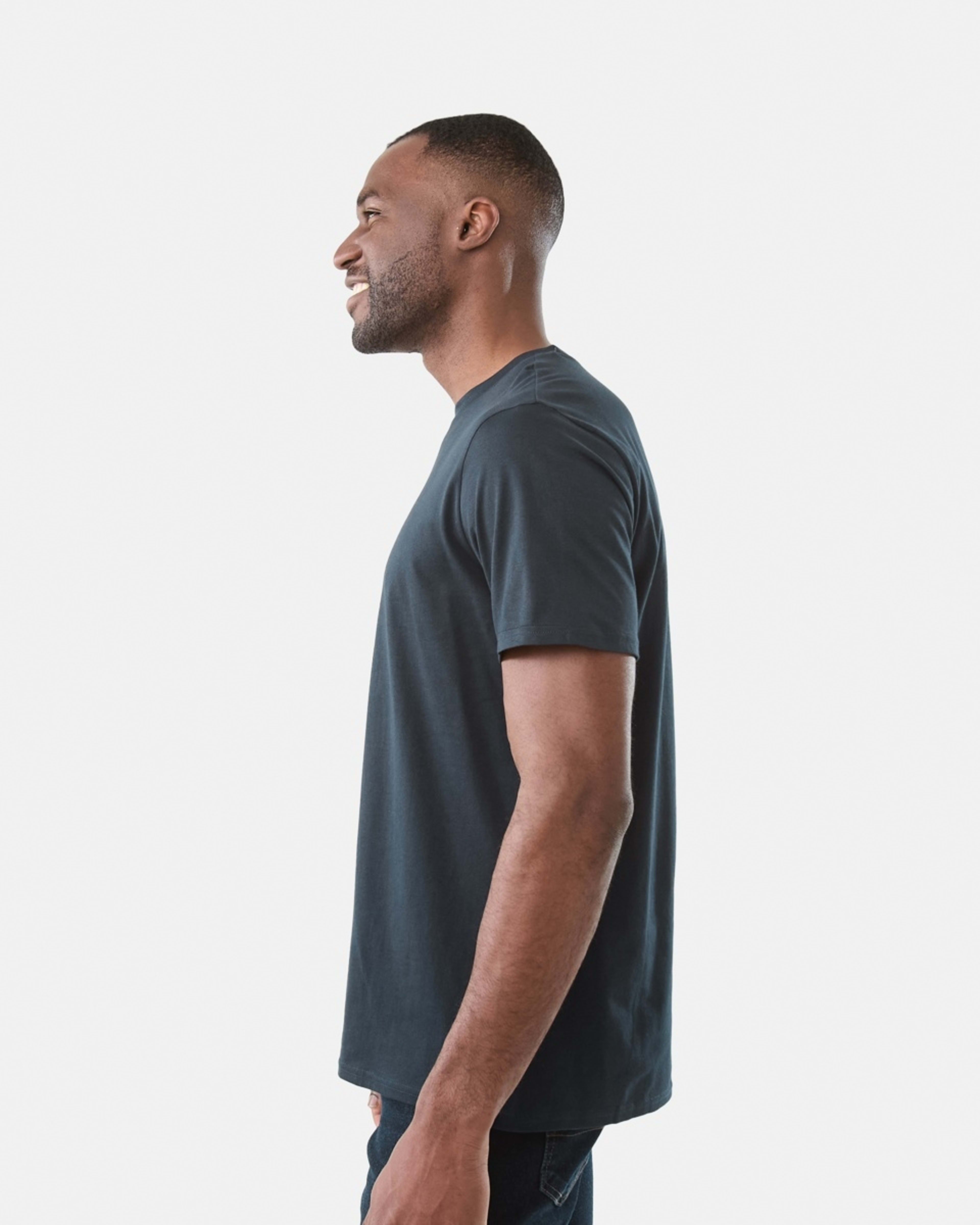 2 Australian Grown Cotton Crew Neck T-shirt Blu Night, 2 of 5