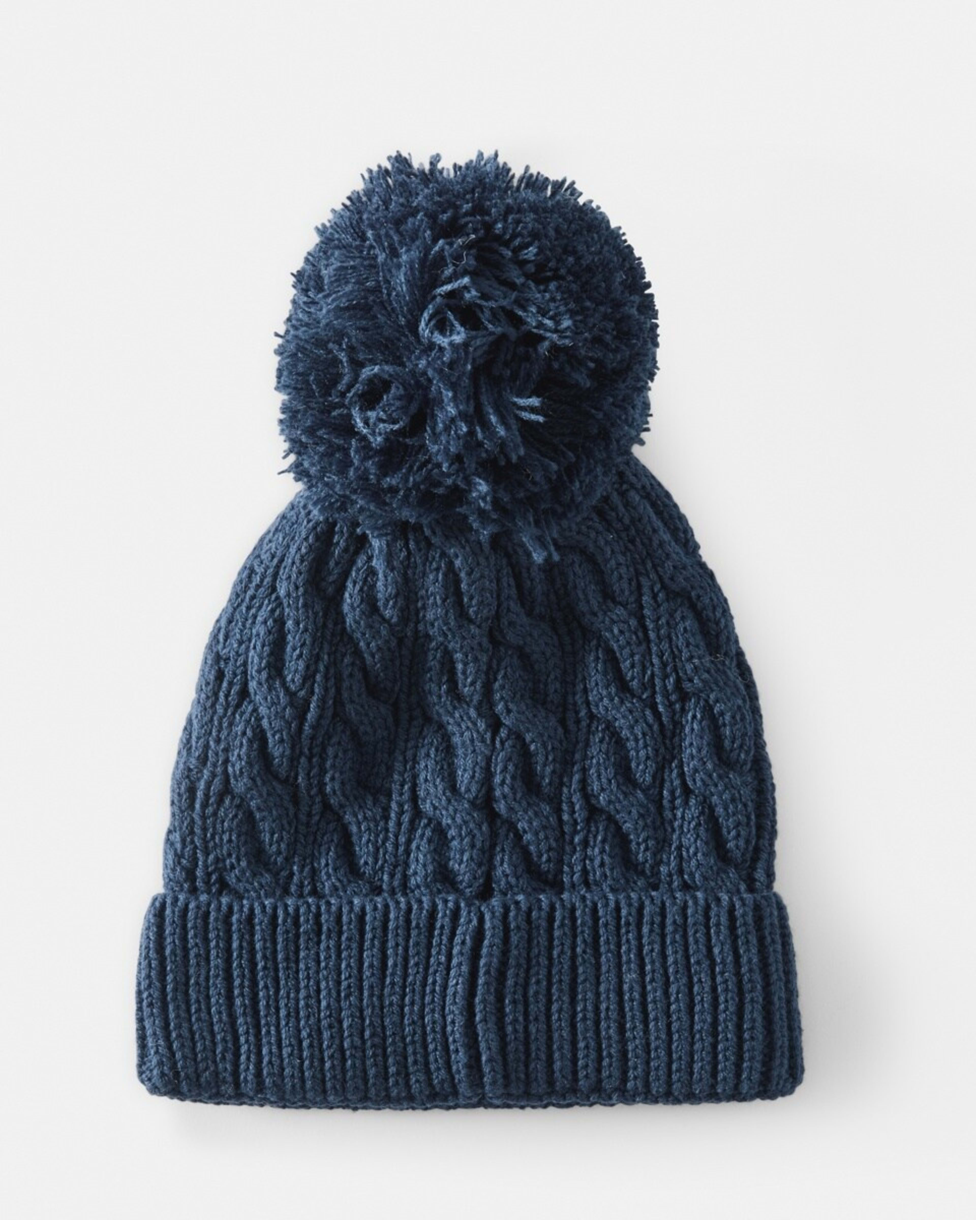 2 Cable Beanie Dress Blue, 2 of 3
