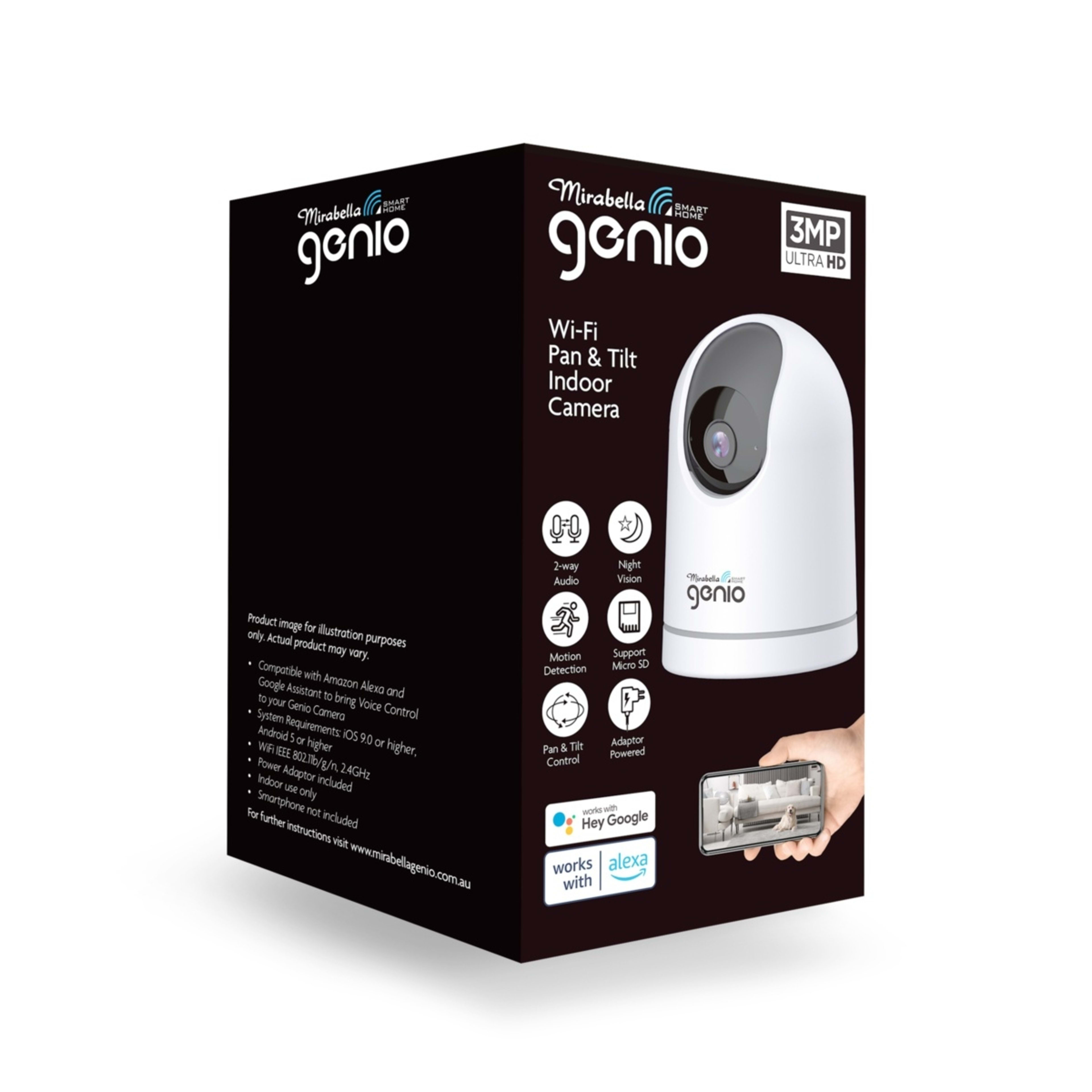 2 Mirabella Genio Wi-Fi 3MP Indoor Pan and Tilt Camera, 2 of 3