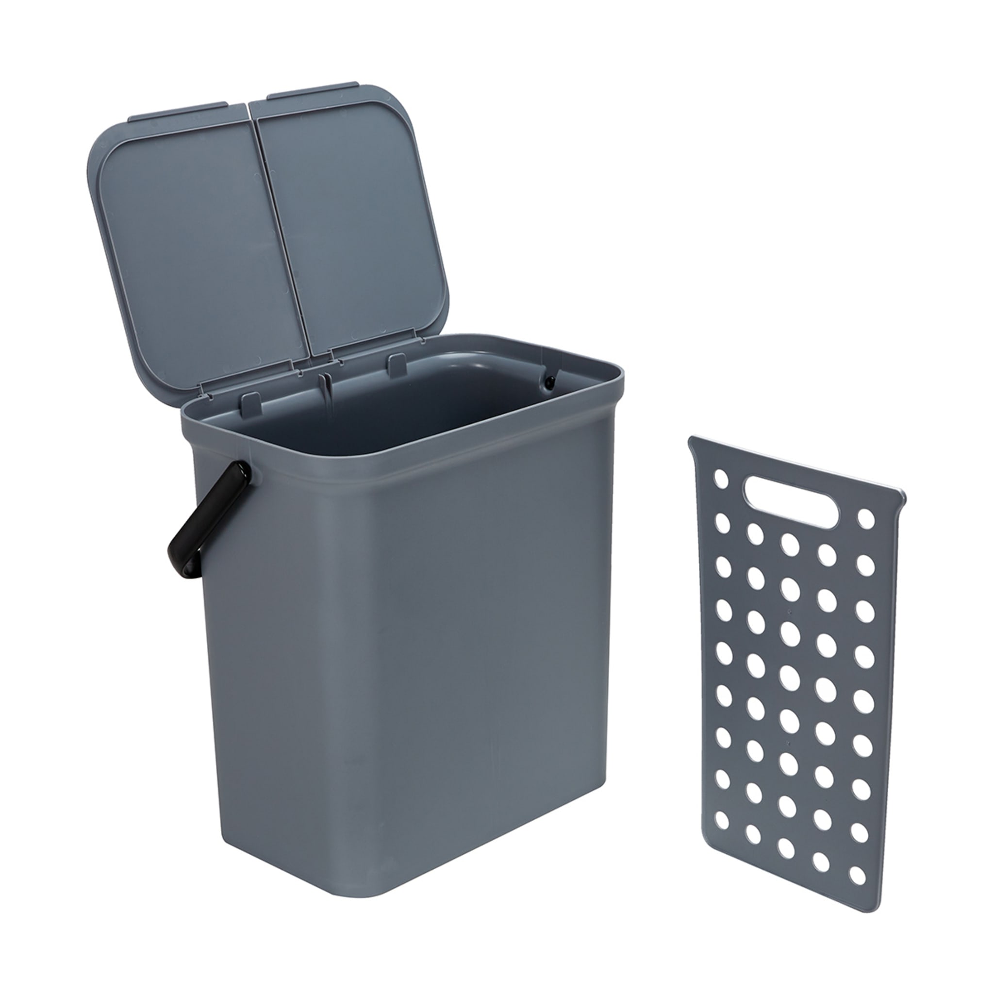 28L Grey Flip Top Recycle Bin Kmart