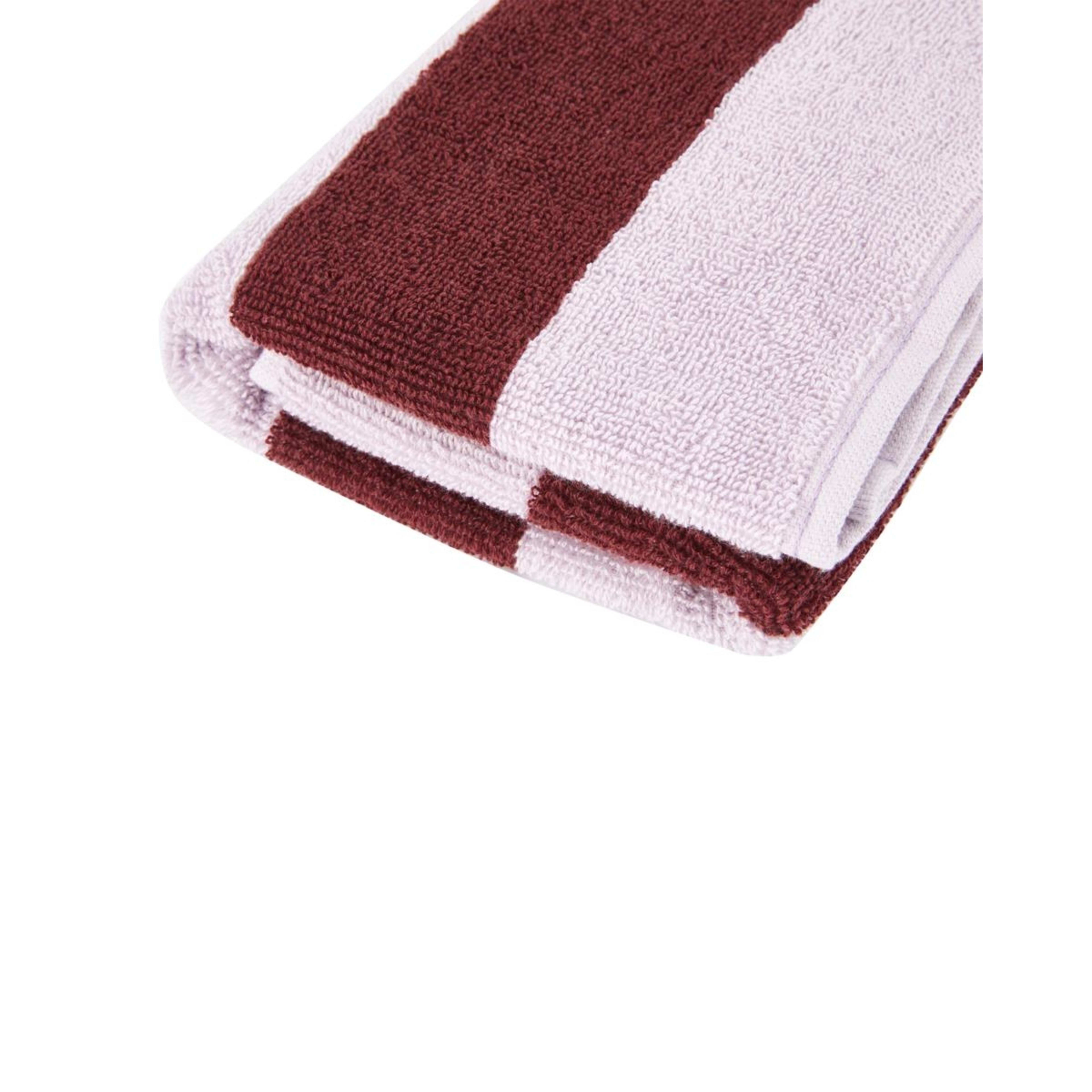 4 Stripe Cotton Hand Towel - Port, 4 of 5