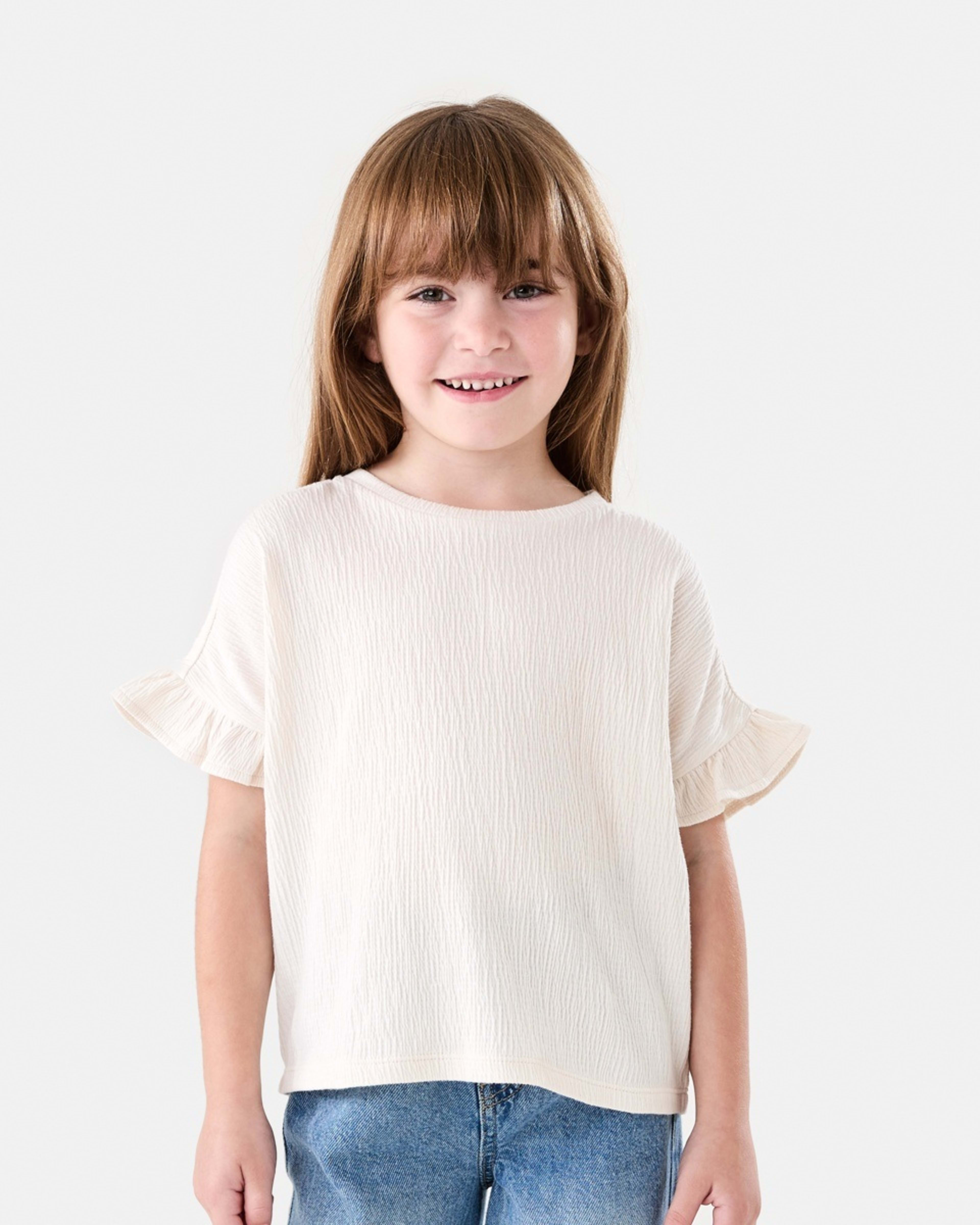 1 Short Sleeve Crinkle T-shirt CHALK