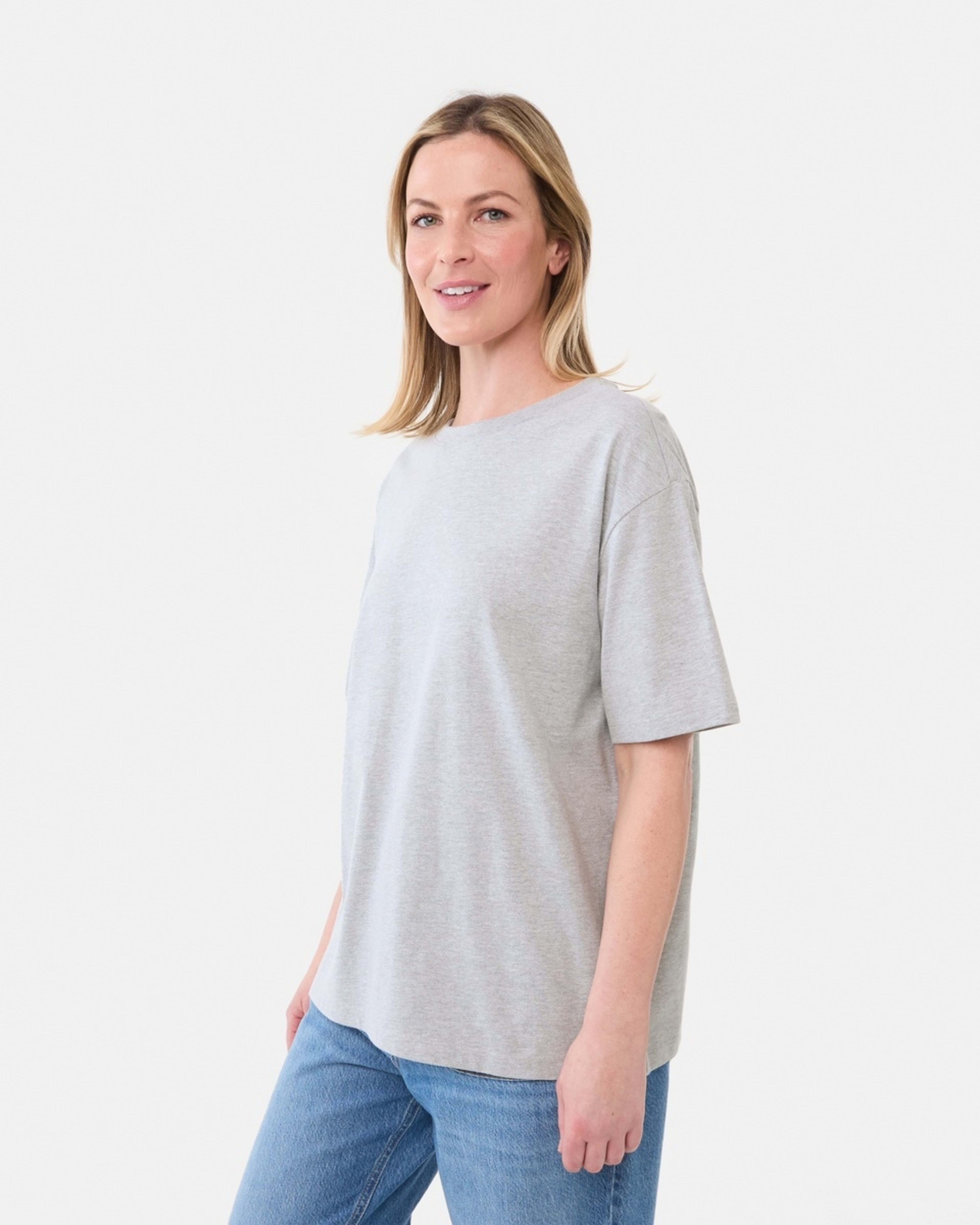 2 Short Sleeve Oversized Boyfriend T-shirt SILVER MARLE, 2 of 5