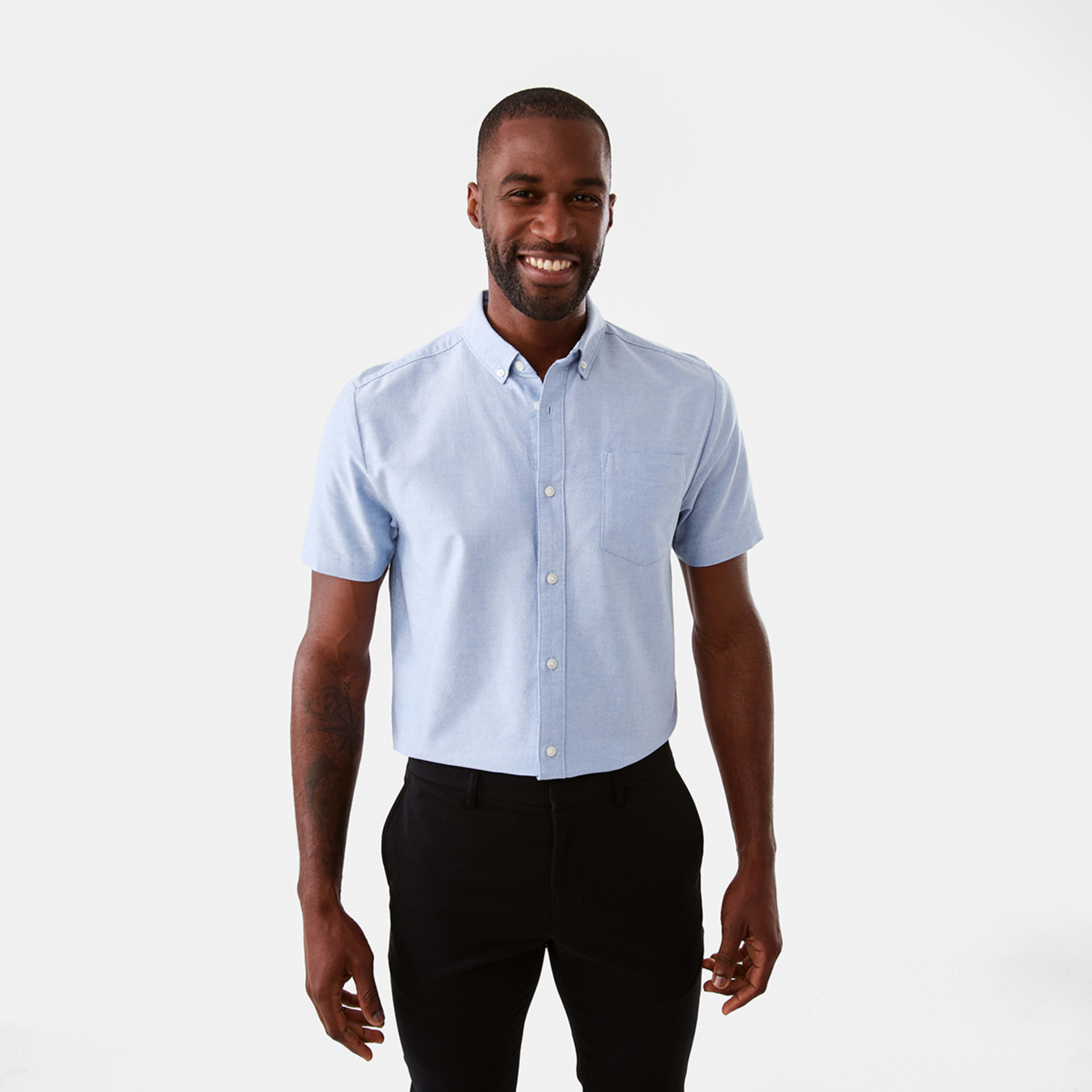 1 Short Sleeve Oxford Shirt Blu Light, 1 of 6