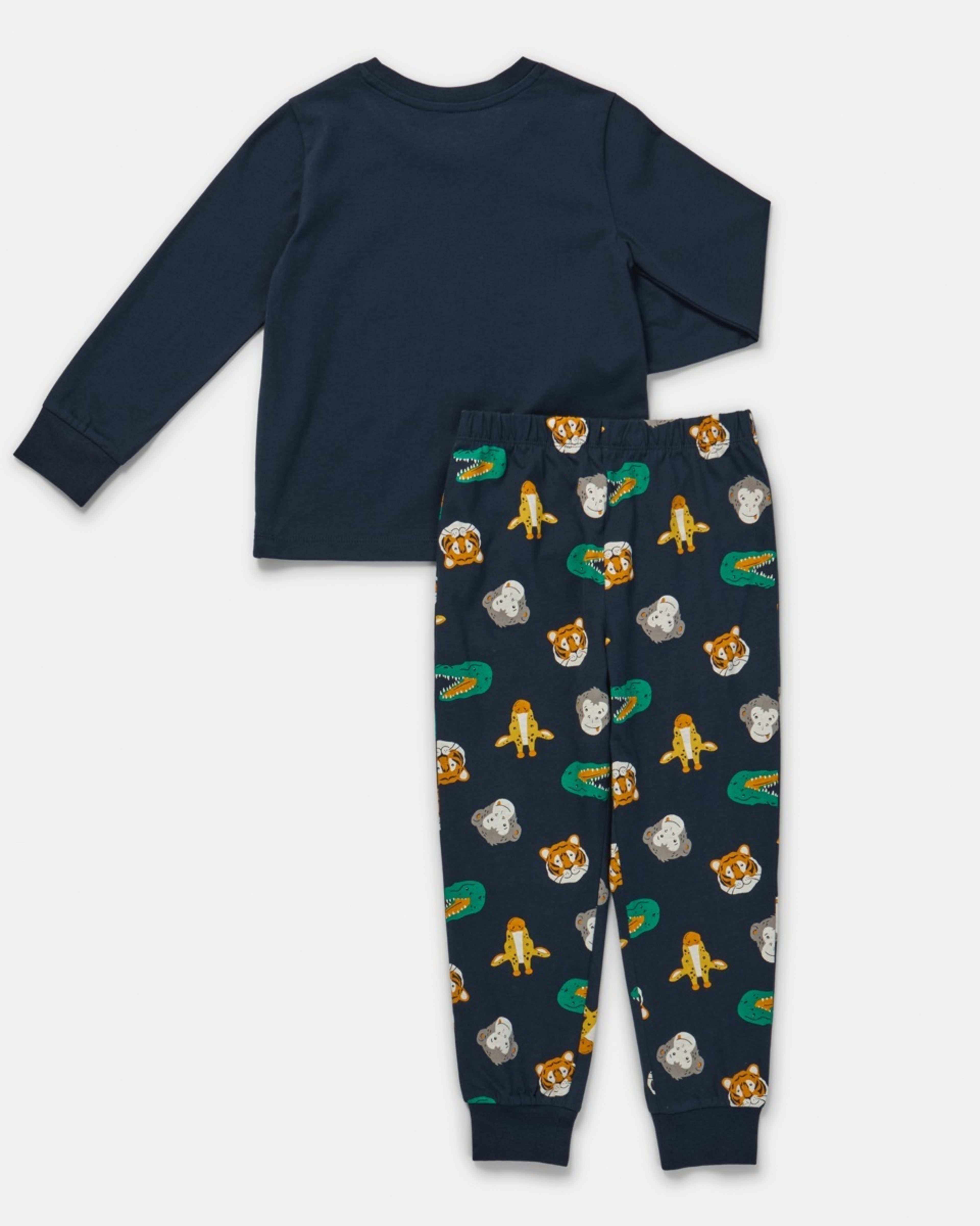 8 Jersey Pyjama Set Nvy Animal, 8 of 10