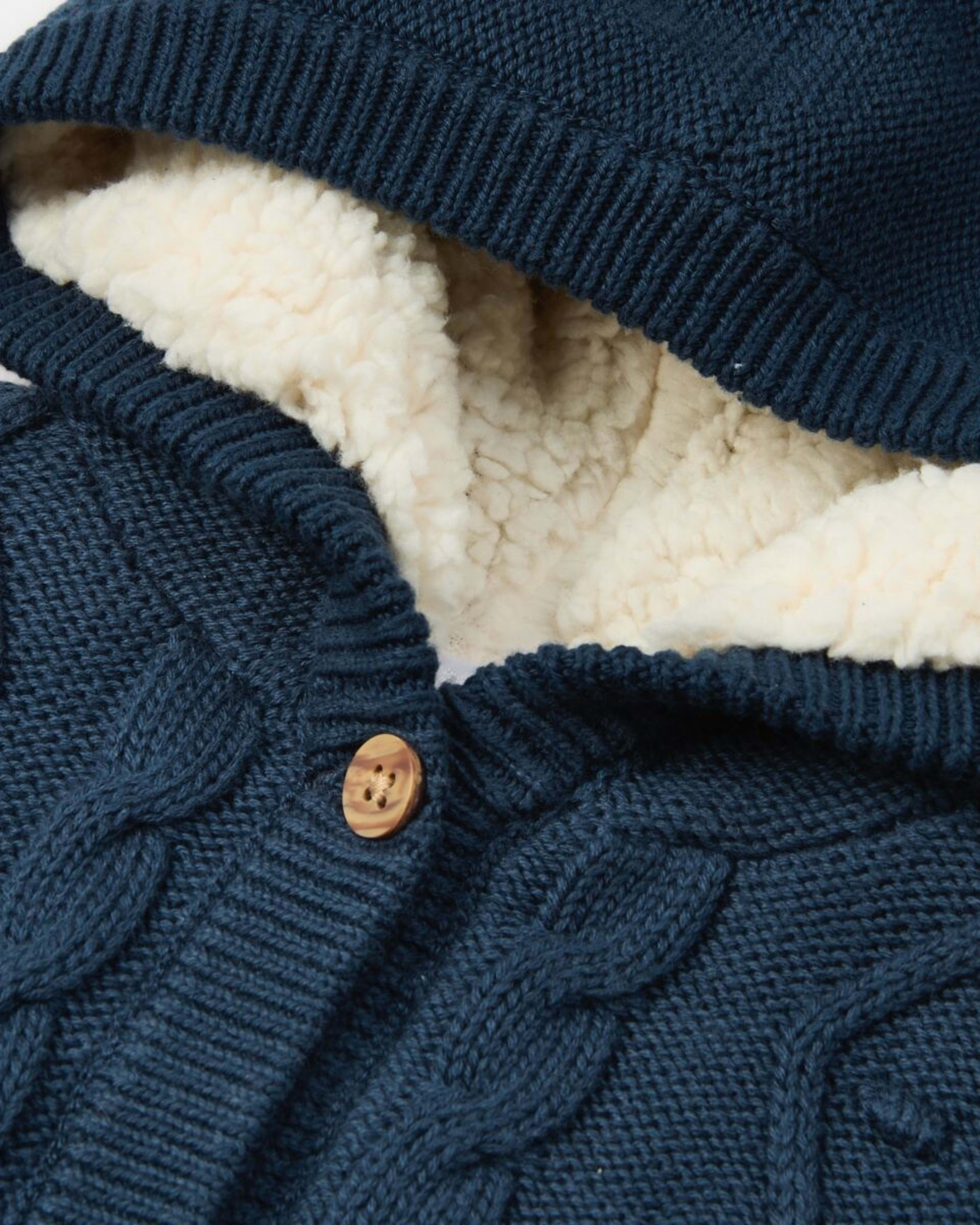 3 Sherpa Cable Cardigan Dress Blue, 3 of 3