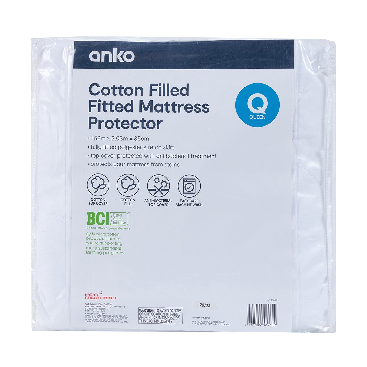 Cotton Filled Fitted Mattress Protector Queen Bed Kmart