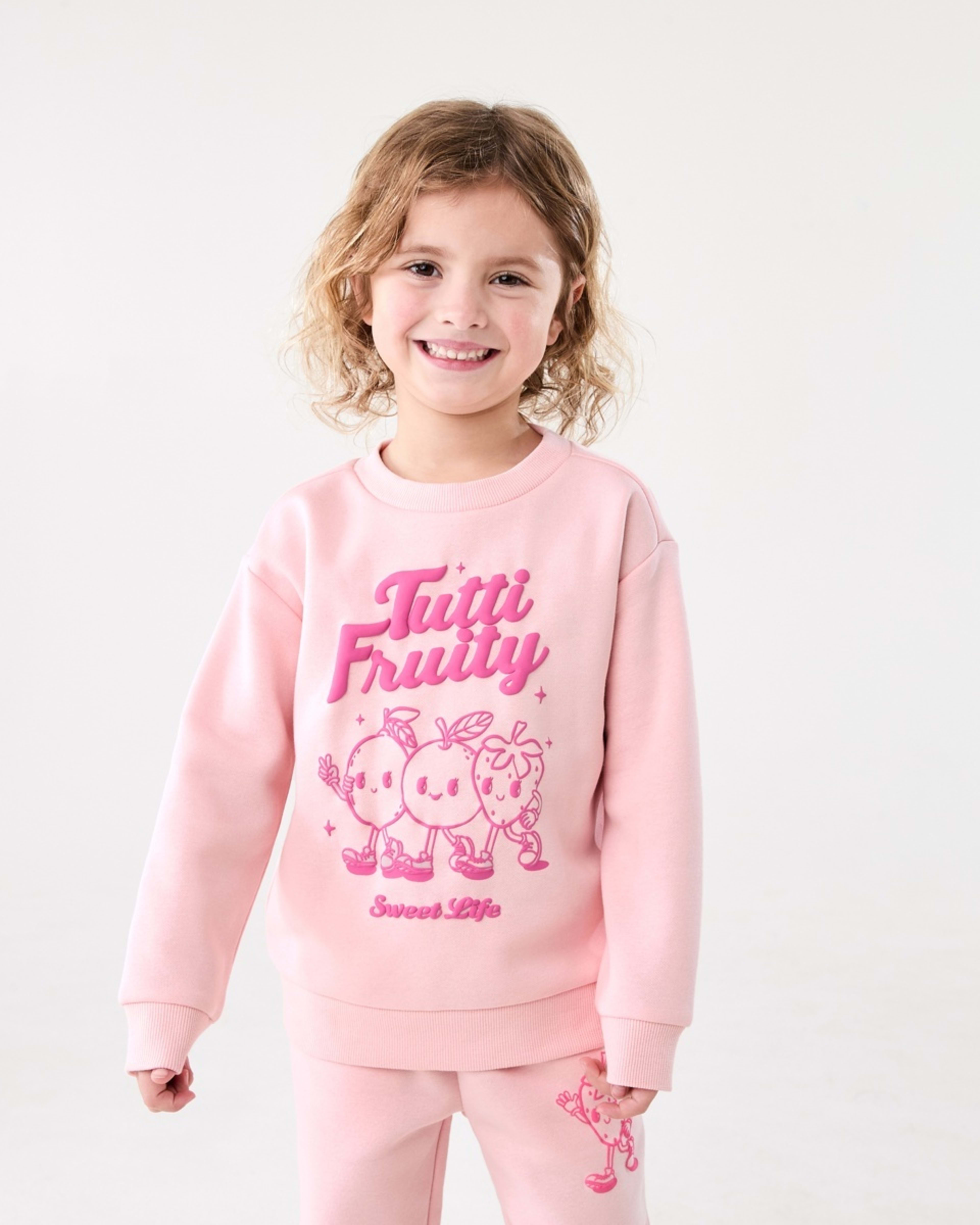 1 Print Crew Neck Sweatshirt ORANGE TUTTI FRUITY, 1 of 6