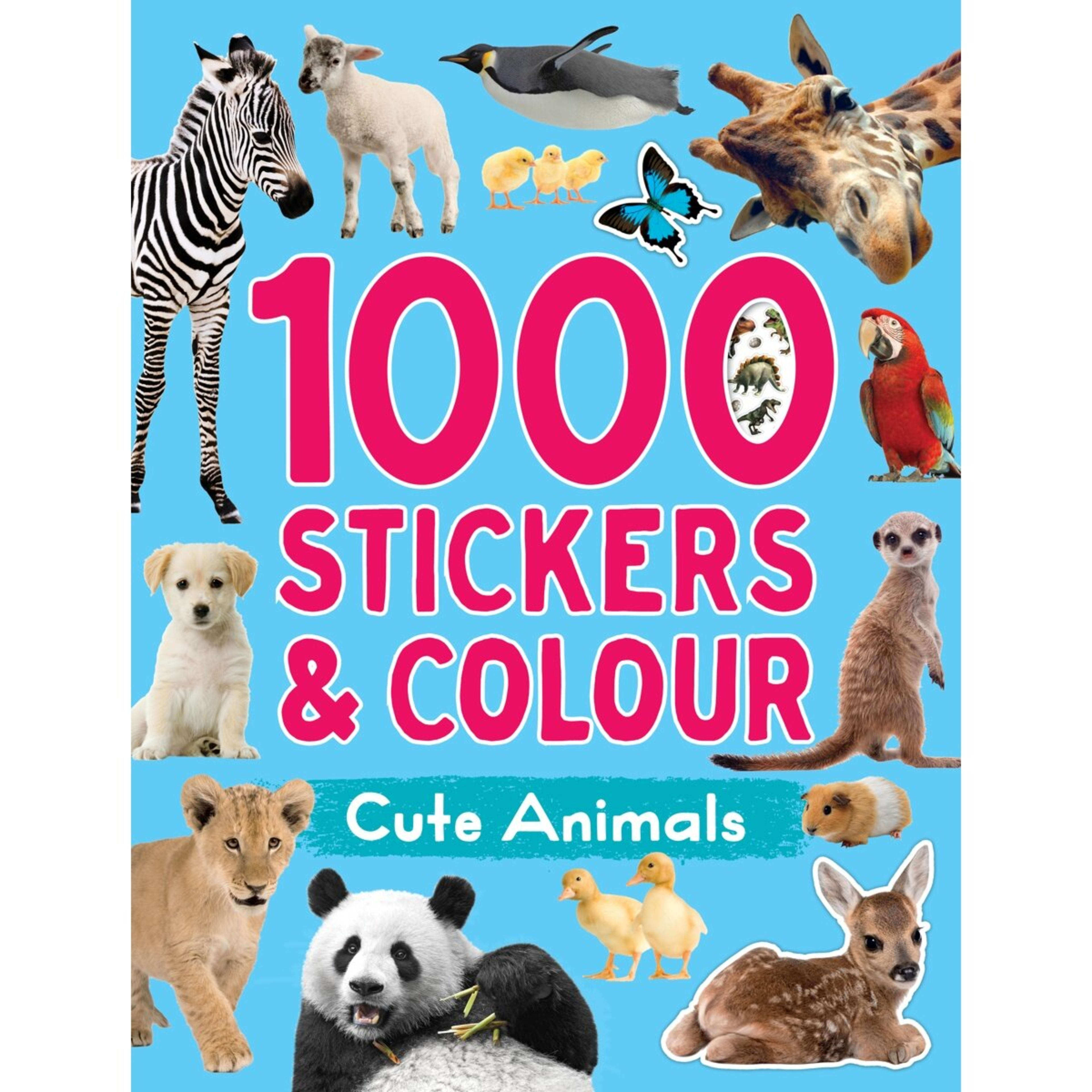 1 Cute Animals: 1000 Stickers and Colour - Book