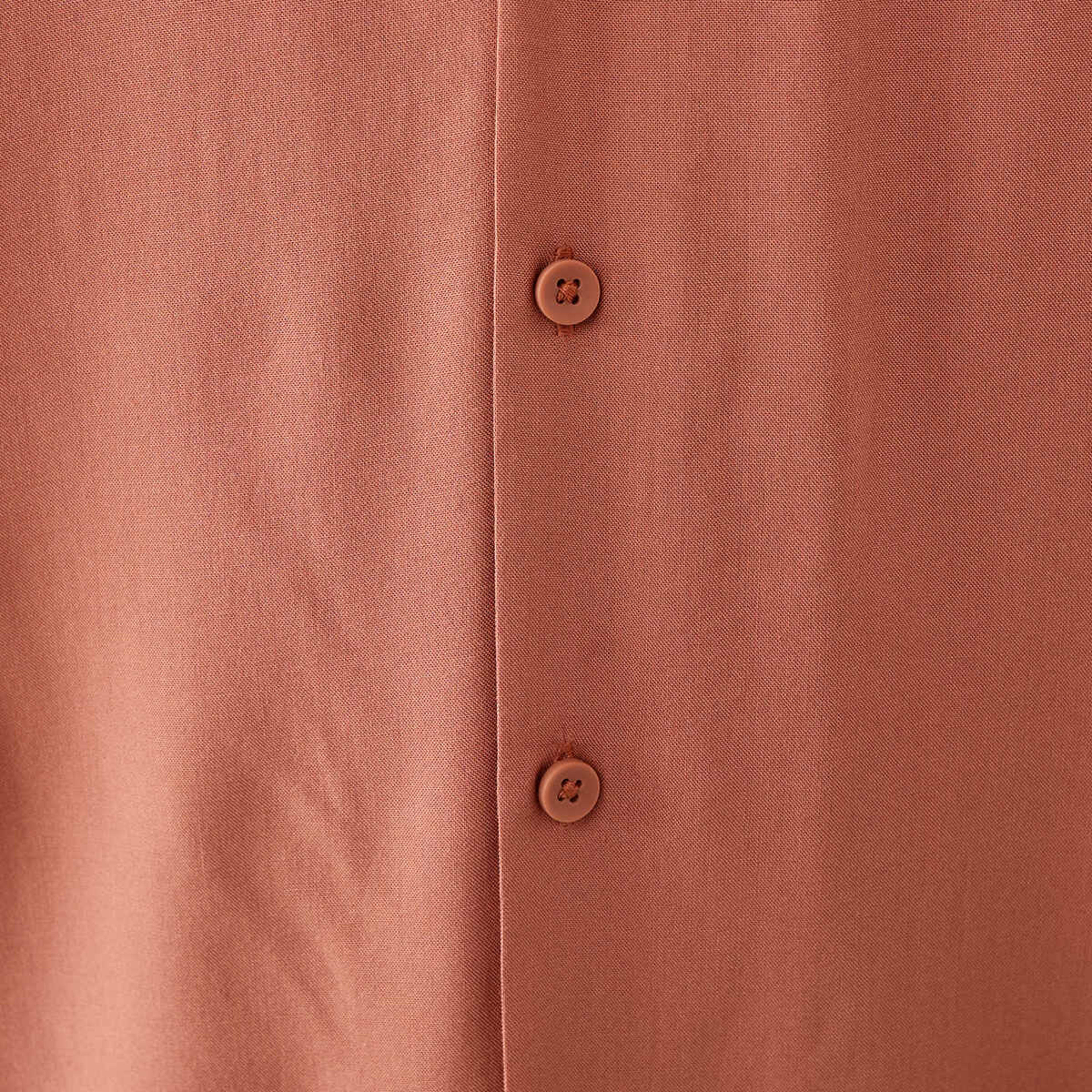 6 Short Sleeve Plain Resort Shirt Brn Cope, 6 of 6