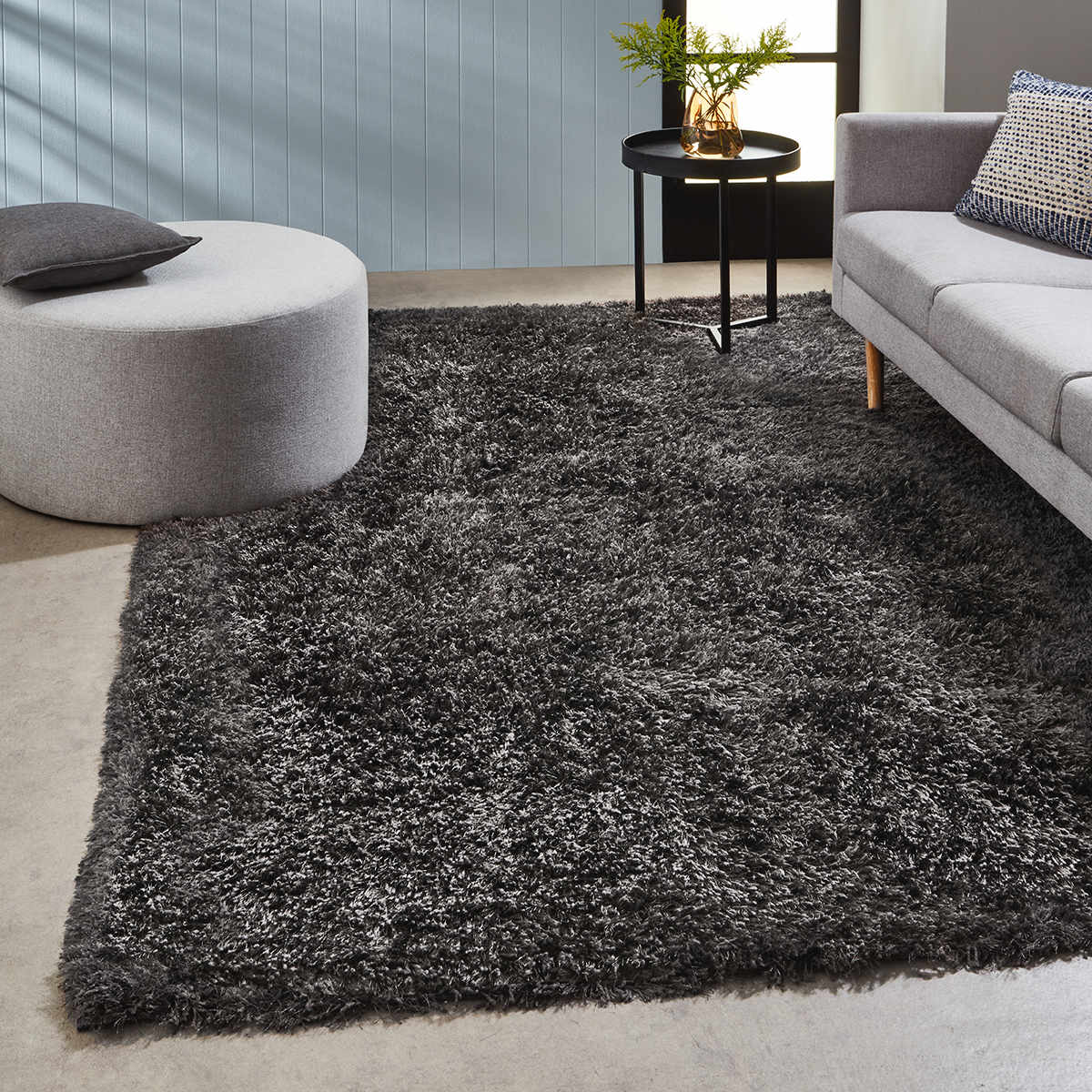 Luxe Rug Charcoal, Extra Large 270cm x 180cm Kmart