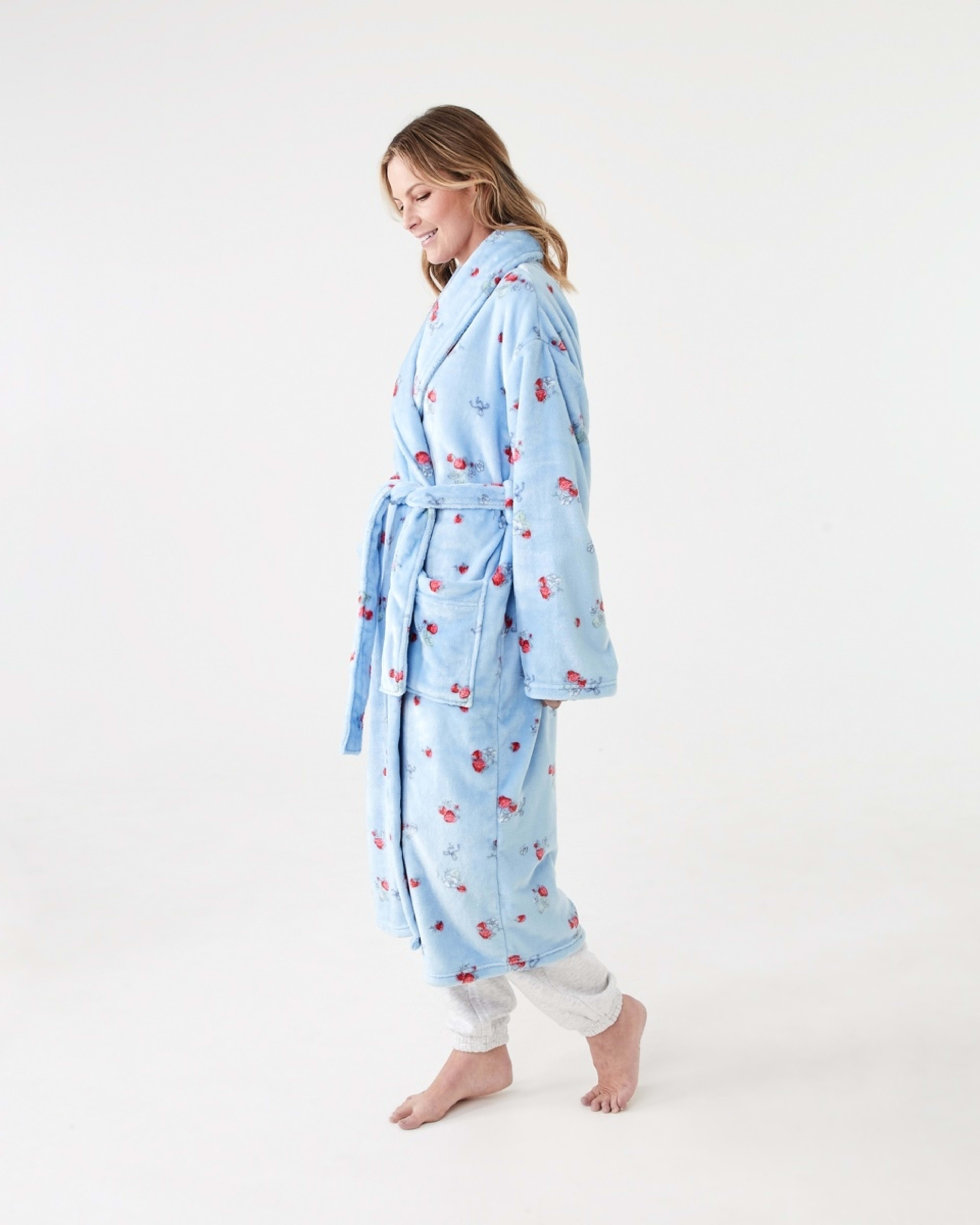 2 Printed Fleece Gown HALO BERRY HALOGEN BLUE, 2 of 7