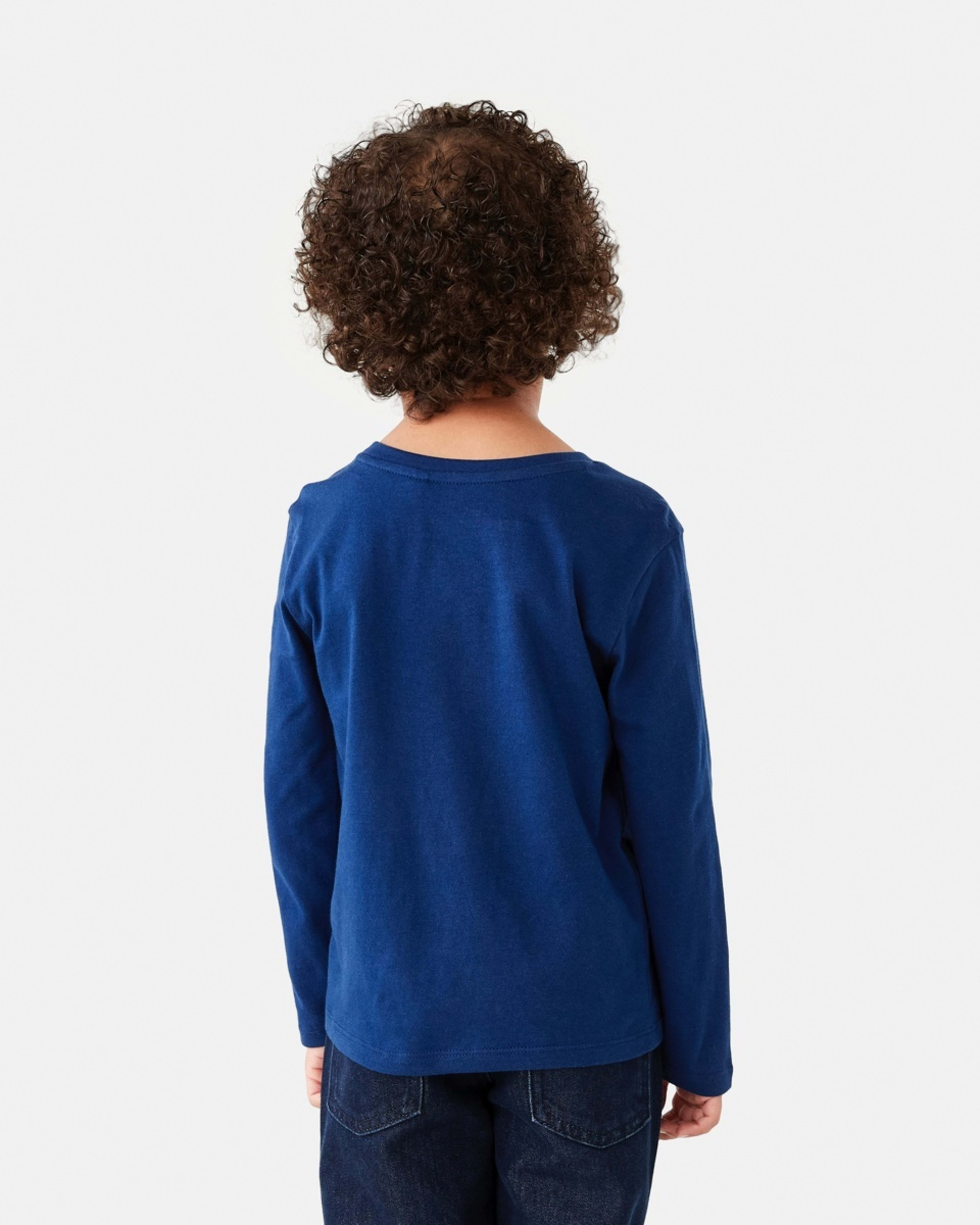 2 Long Sleeve Print T-shirt Blu Varsty, 2 of 8