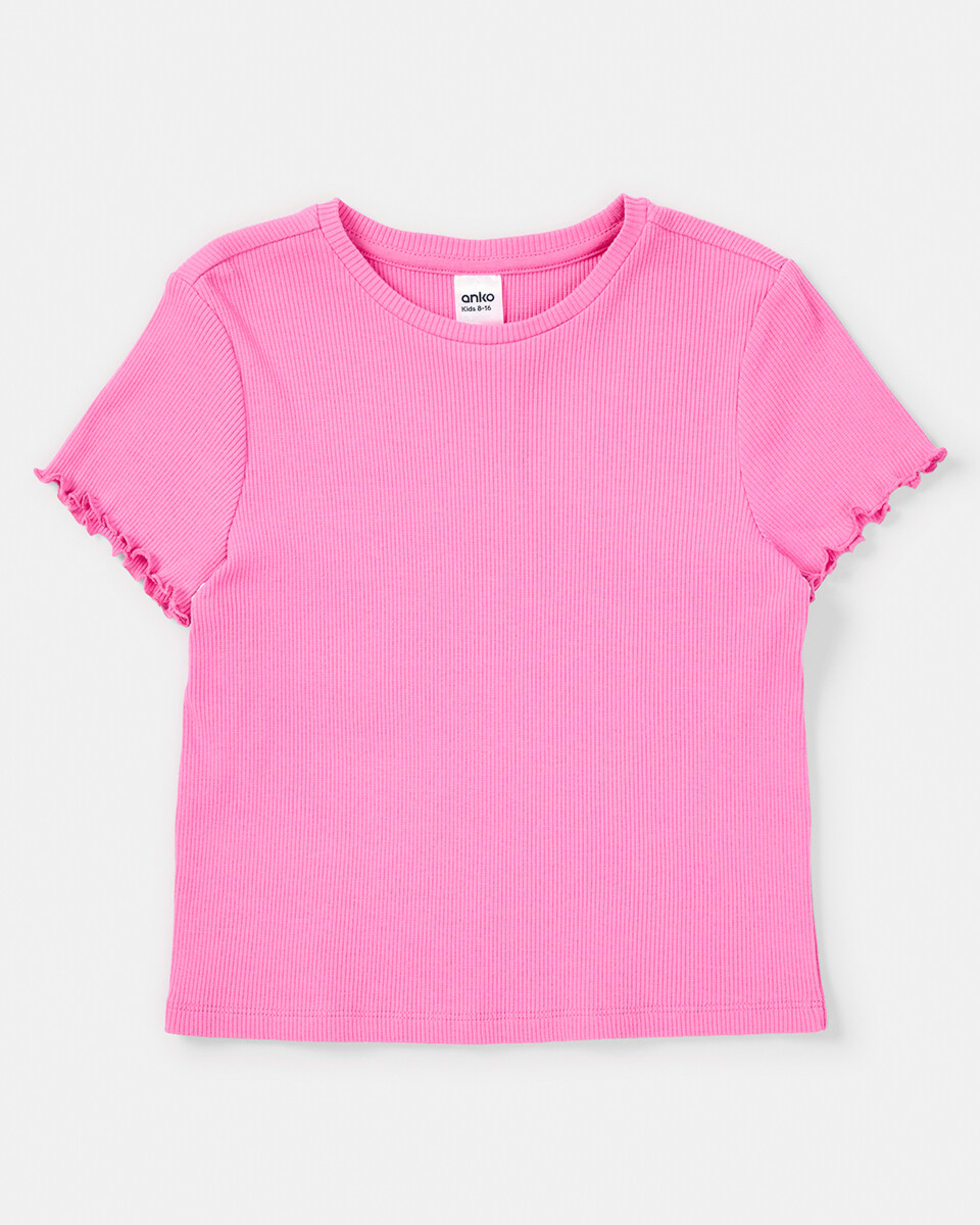 9 Short Sleeve Rib Top Azalea Pnk, 9 of 10