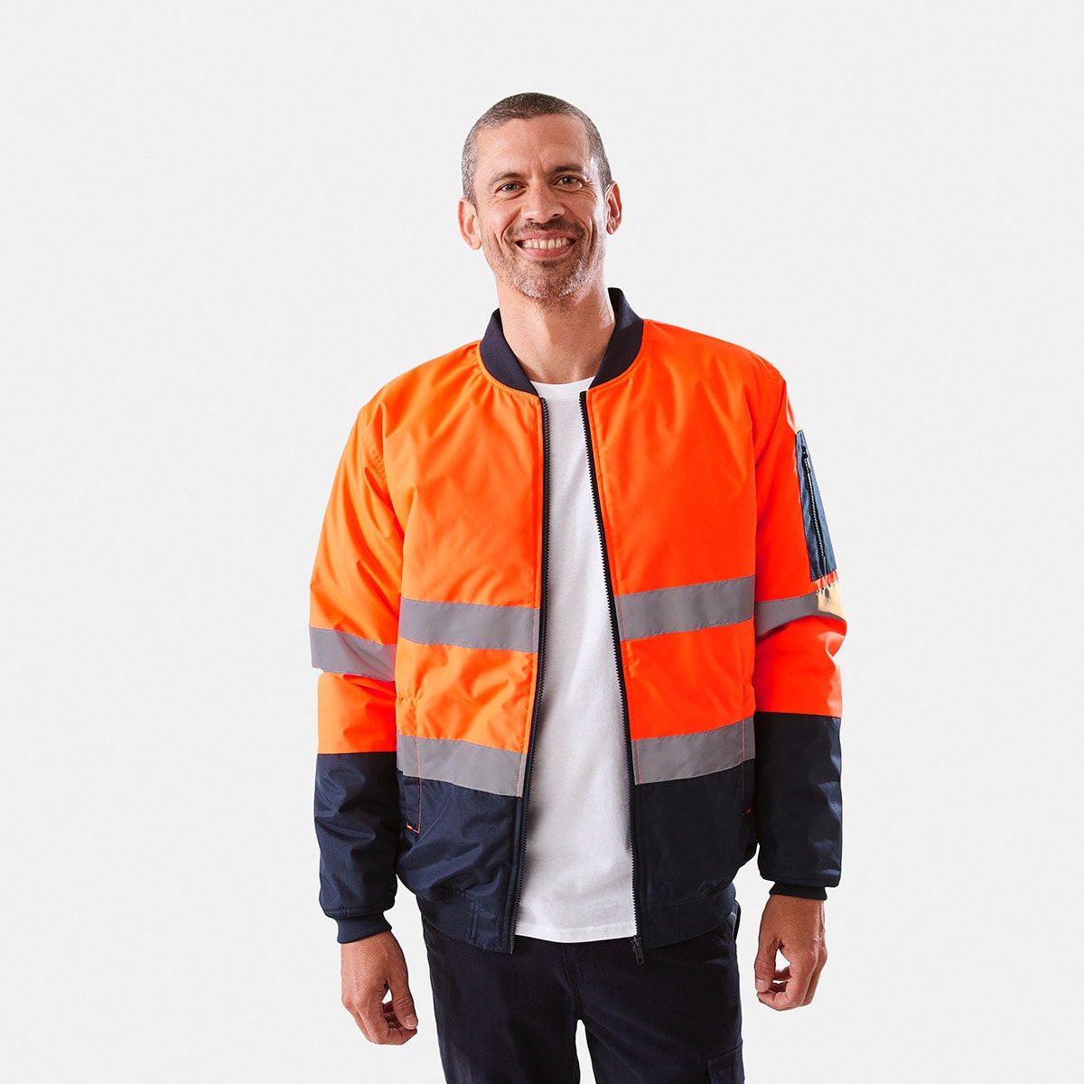 Workwear HiVisibility Reflective Bomber Jacket Kmart