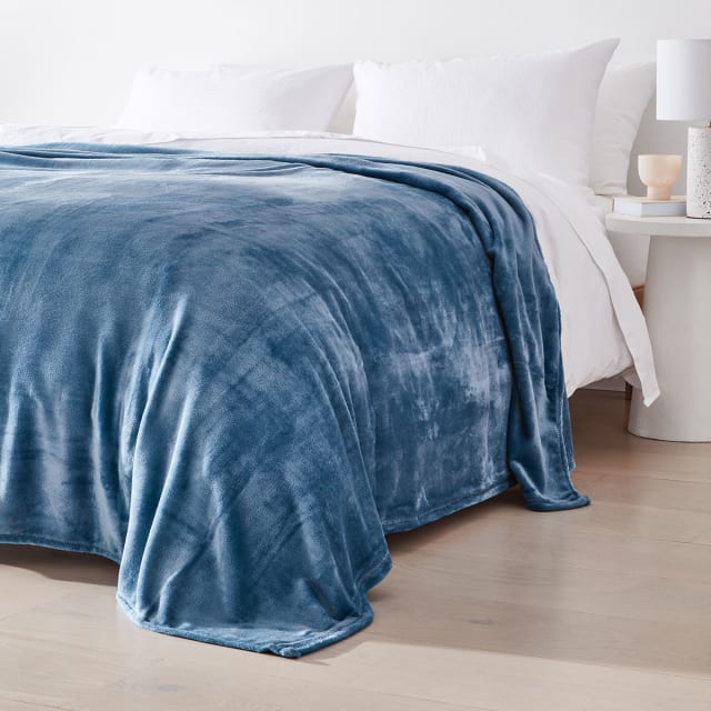 Soft Touch Blanket Double/Queen, Blue Kmart