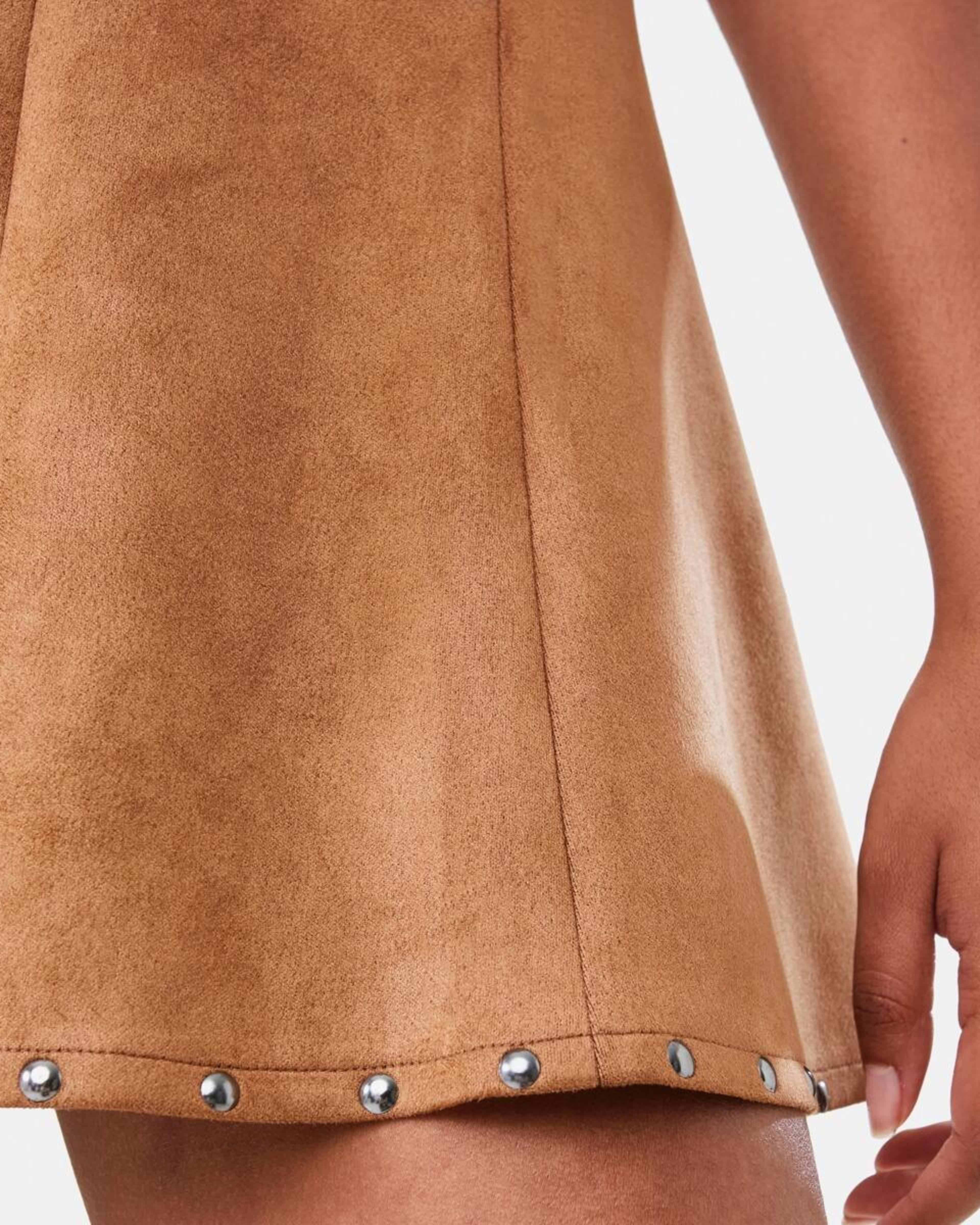 9 Suedette Mini Dress DEEP CAMEL, 9 of 10