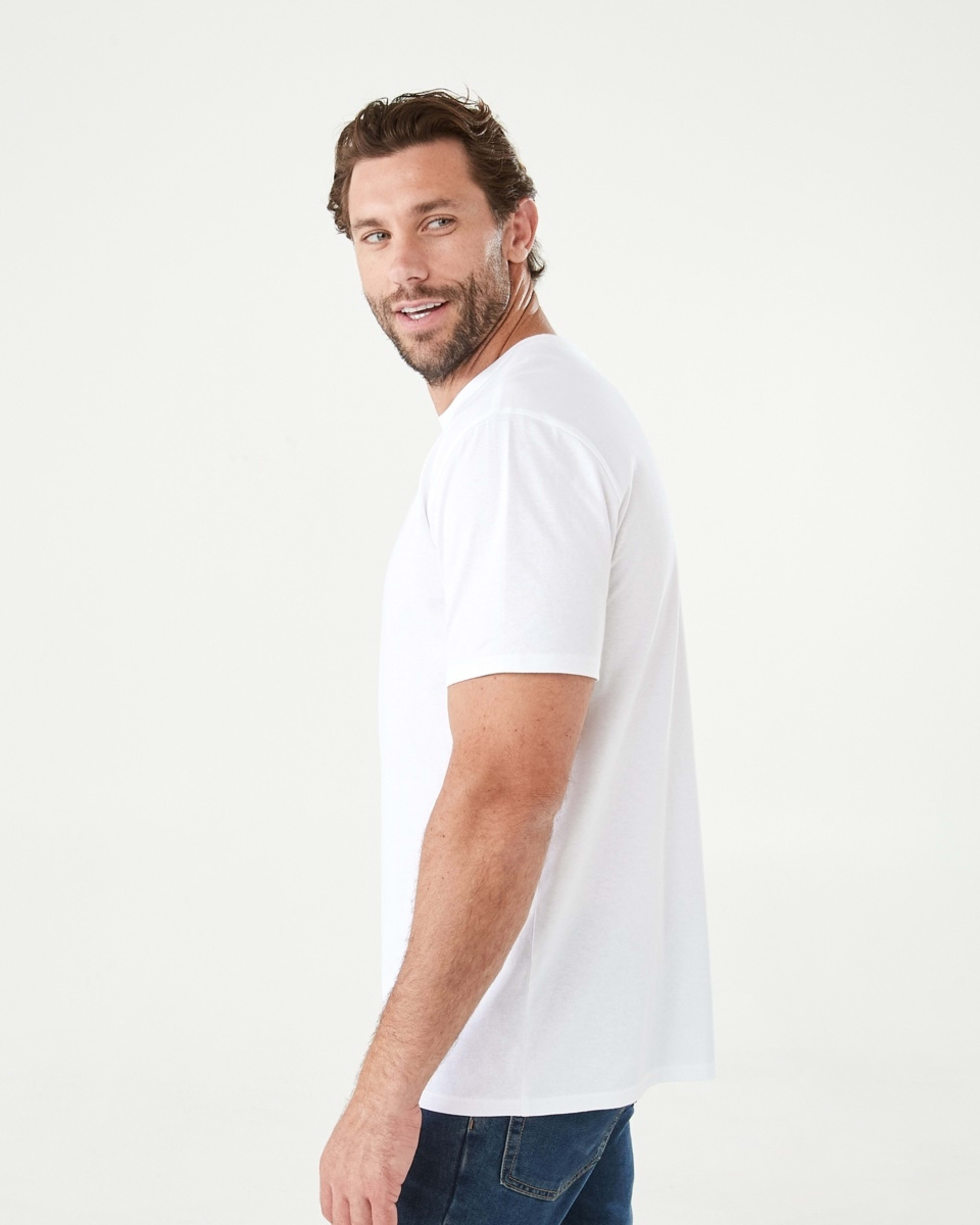 2 Plain Crew Neck T-shirt White, 2 of 7
