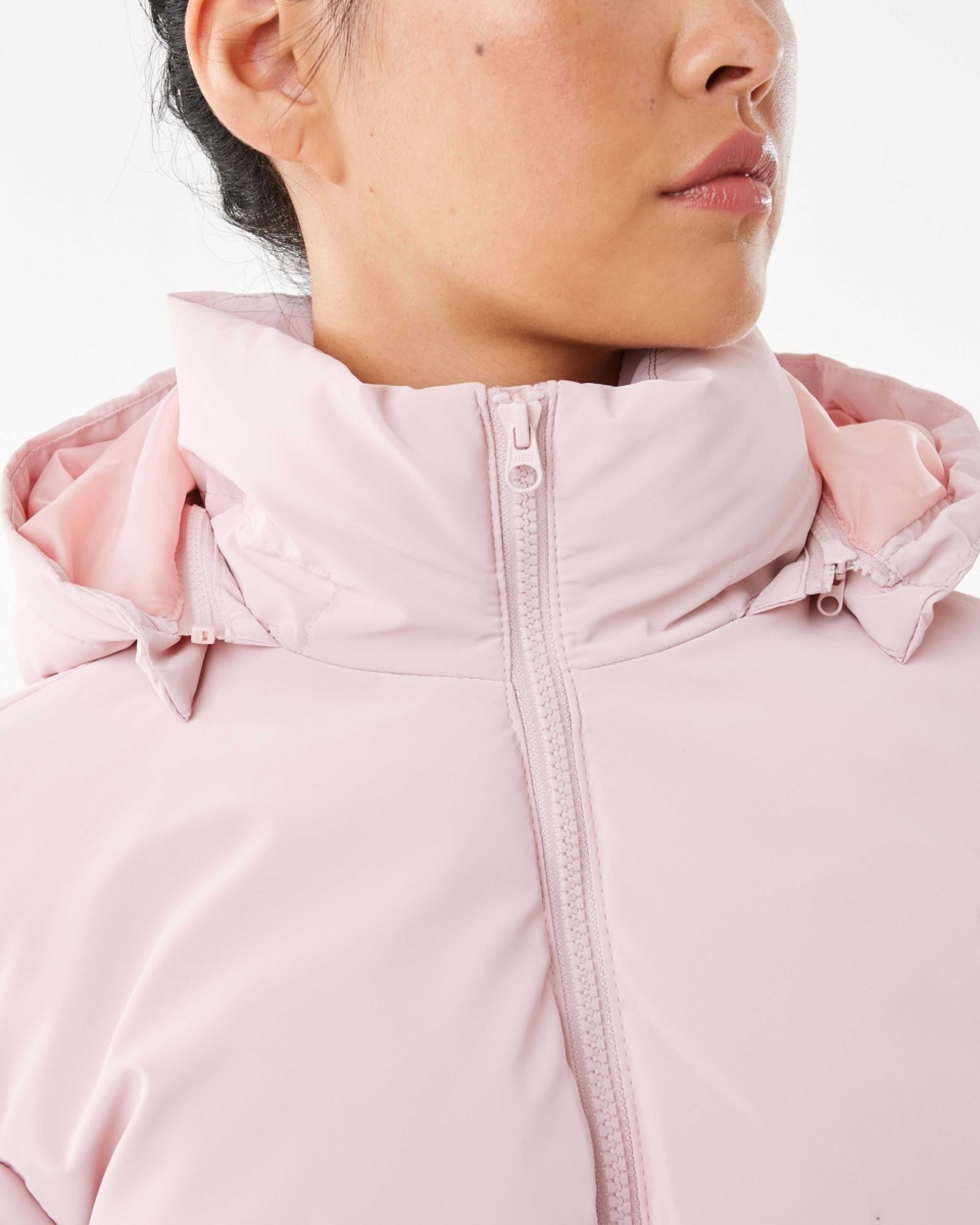 7 Active Womens Mid Length Puffer Jacket Qurtz Pink, 7 of 8