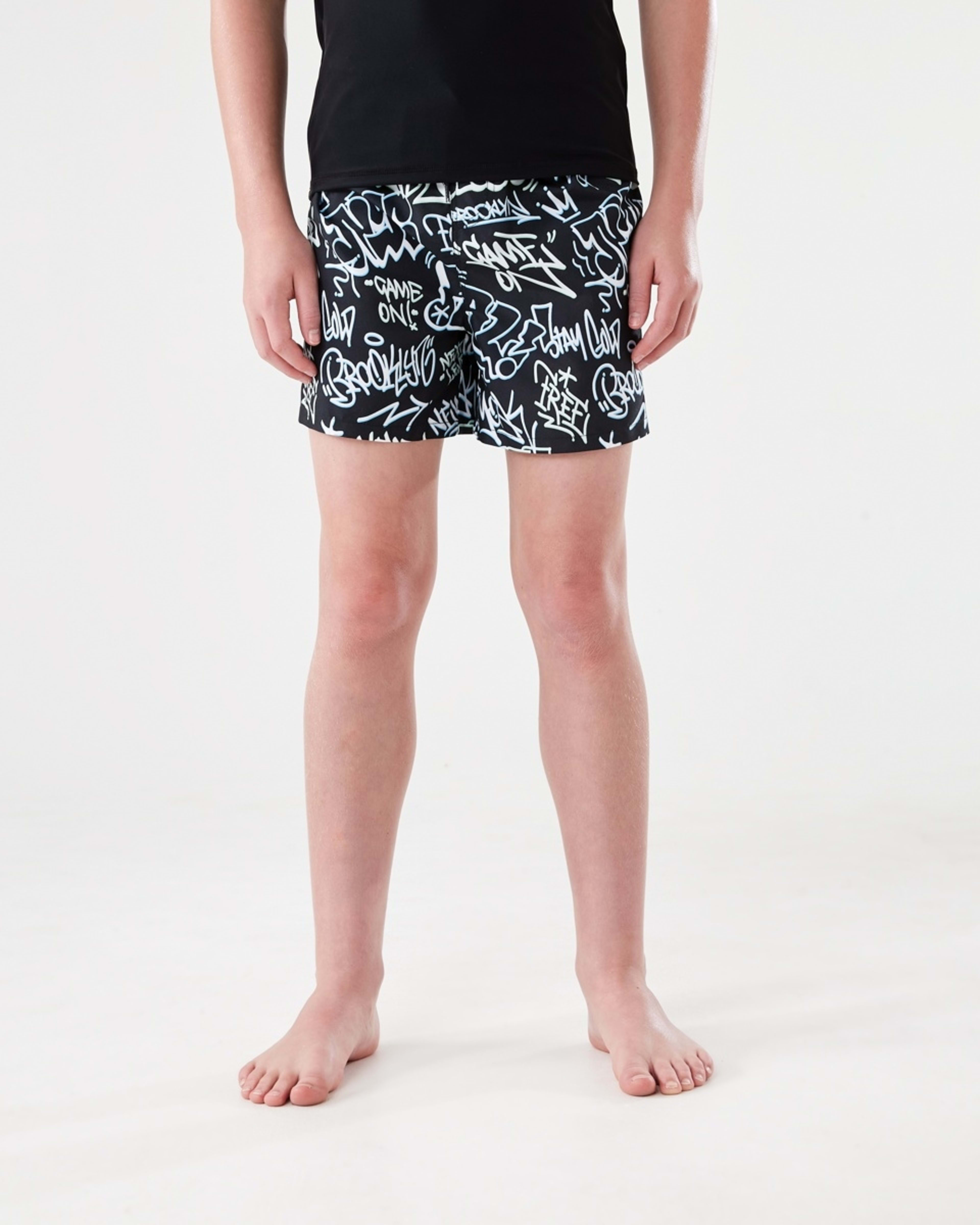1 Print Swim Shorts BLACKBOOK GRAFFITI BLACK