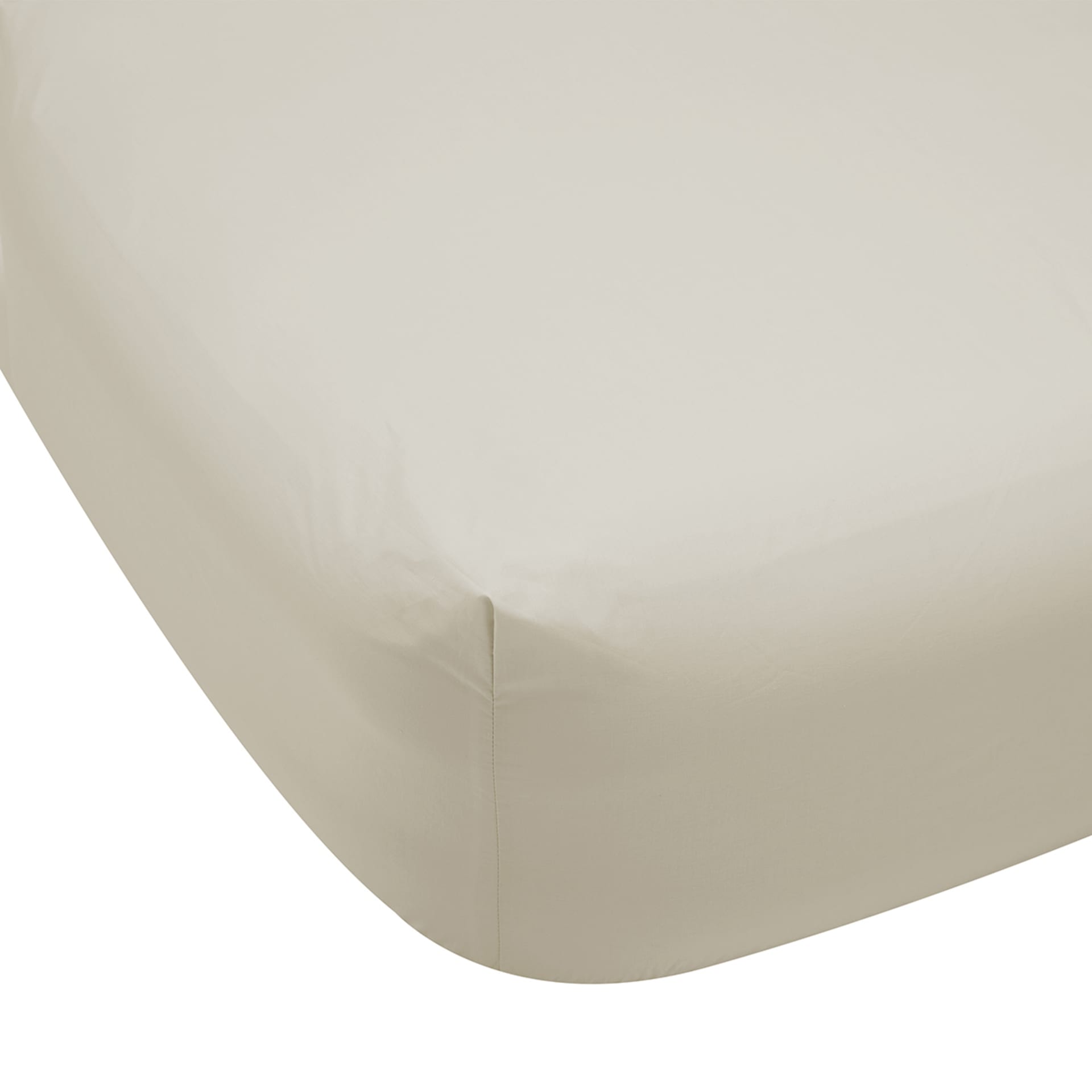 225 Thread Count Fitted Sheet Single Bed, Oatmeal Kmart