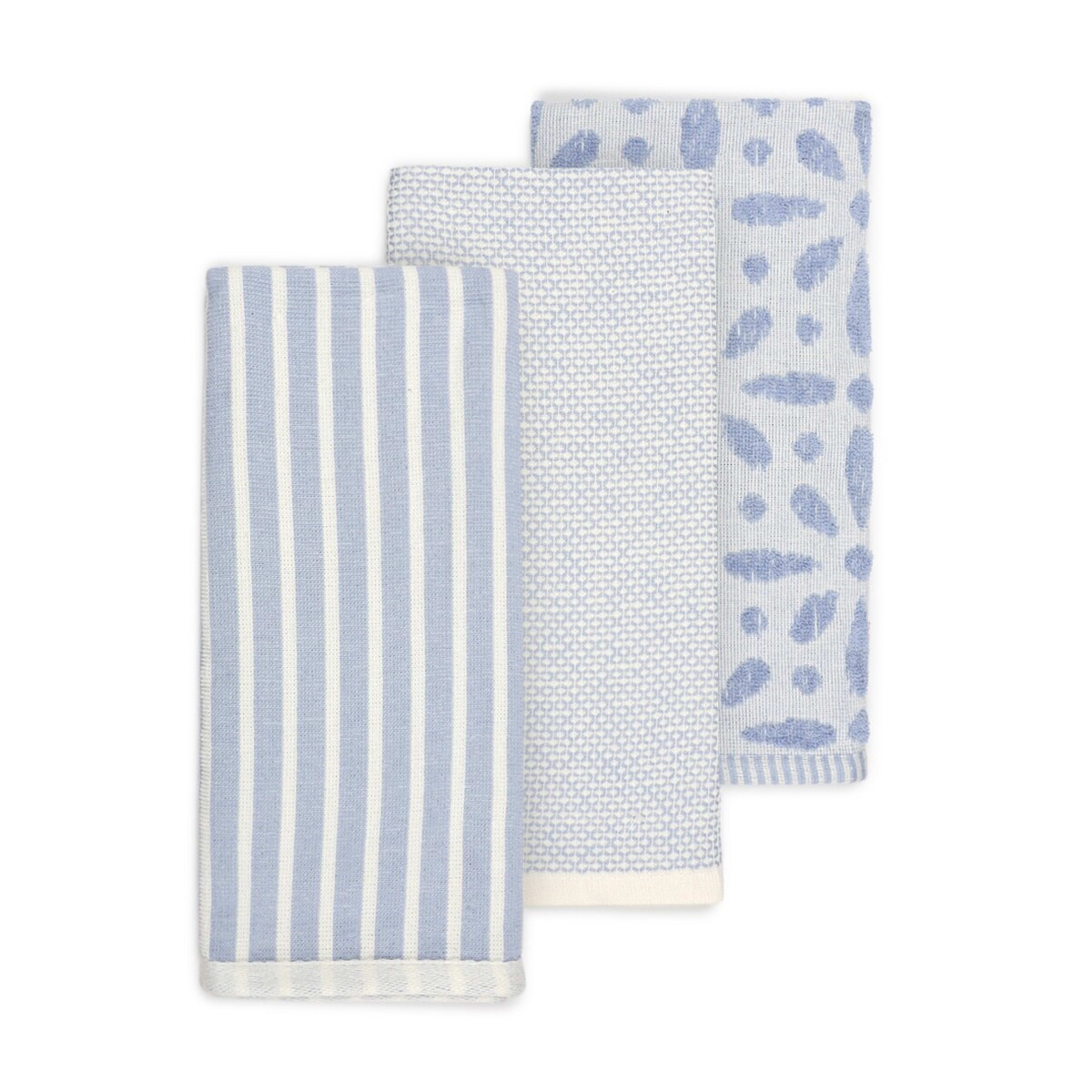 1 3 Pack Tile Blue Tea Towels