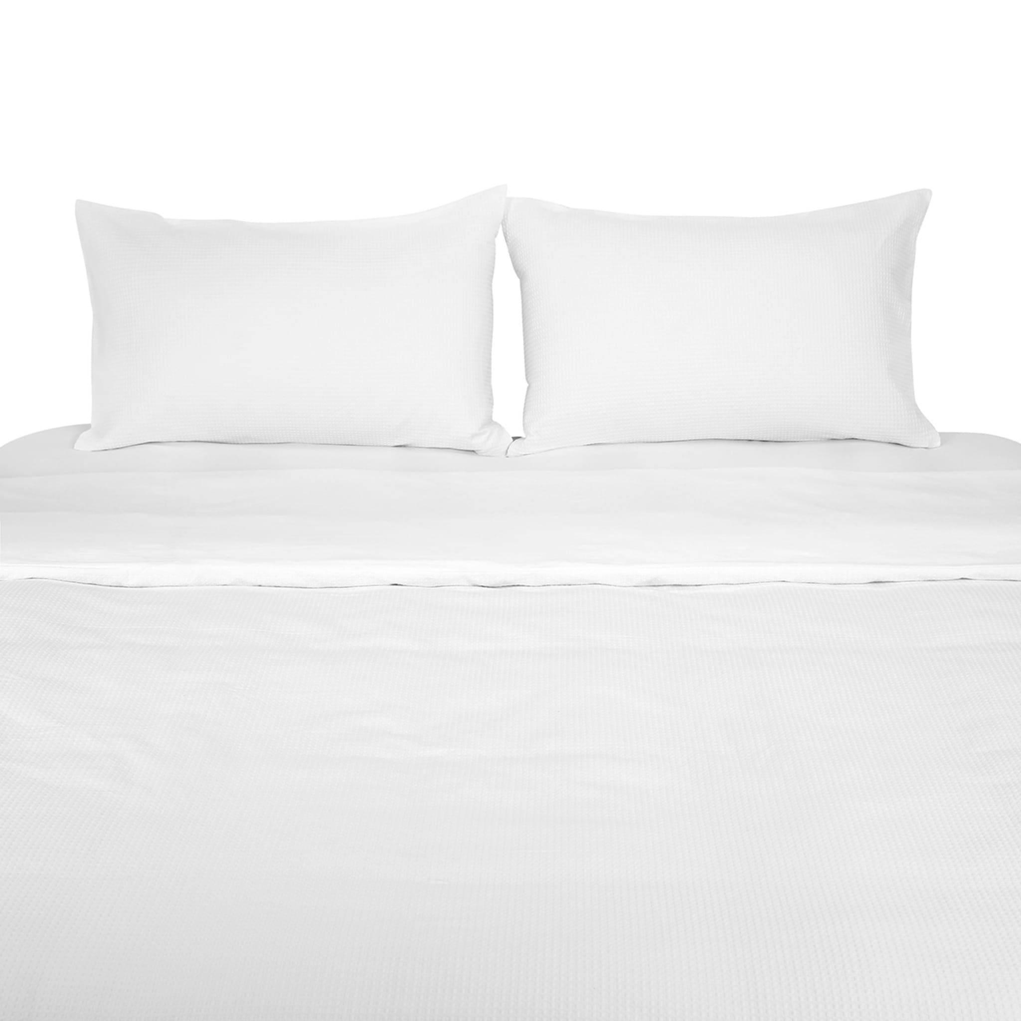 Waffle Cotton Quilt Cover Set Double Bed, White Kmart