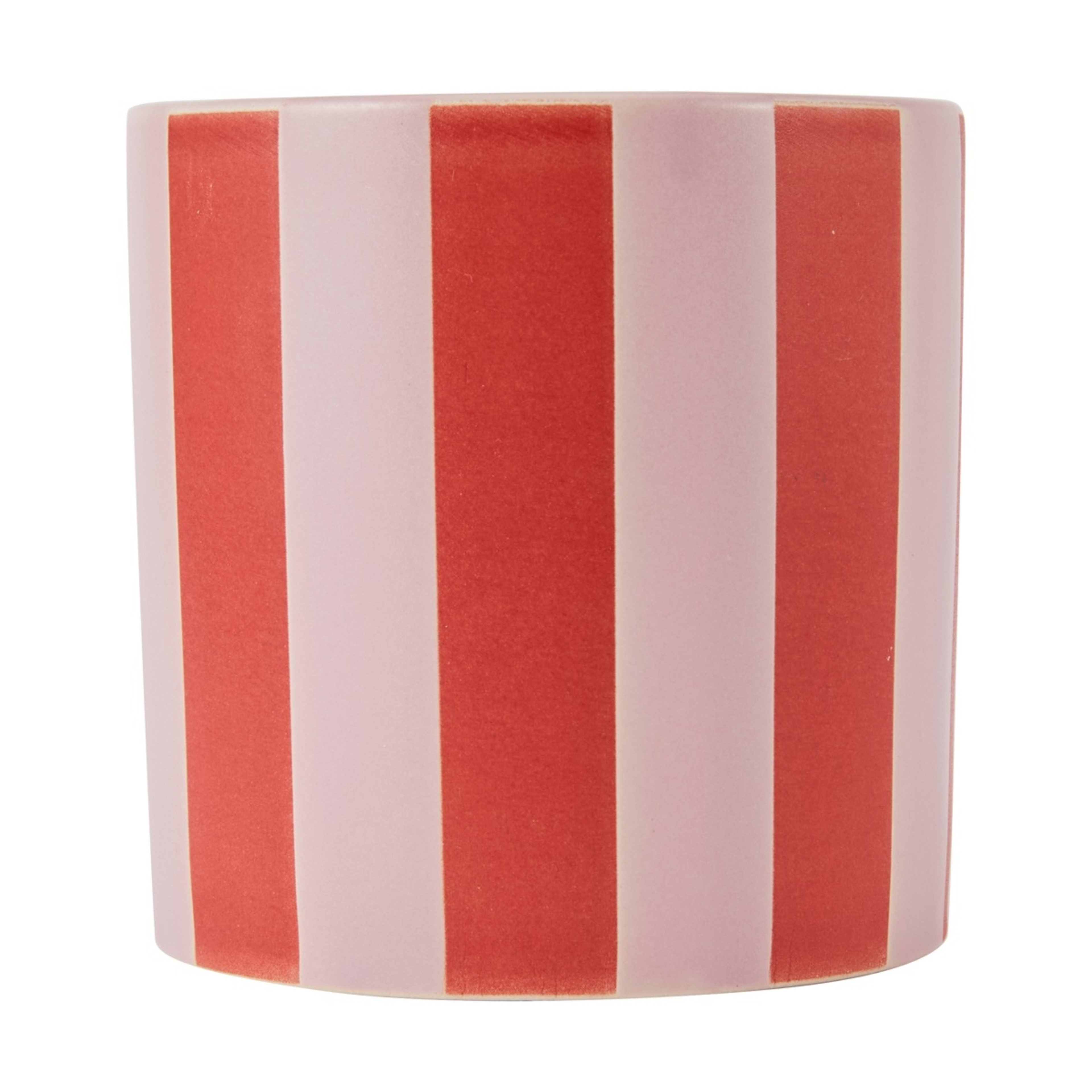 1 Lemon and Berry Red Stripe Ceramic Candle