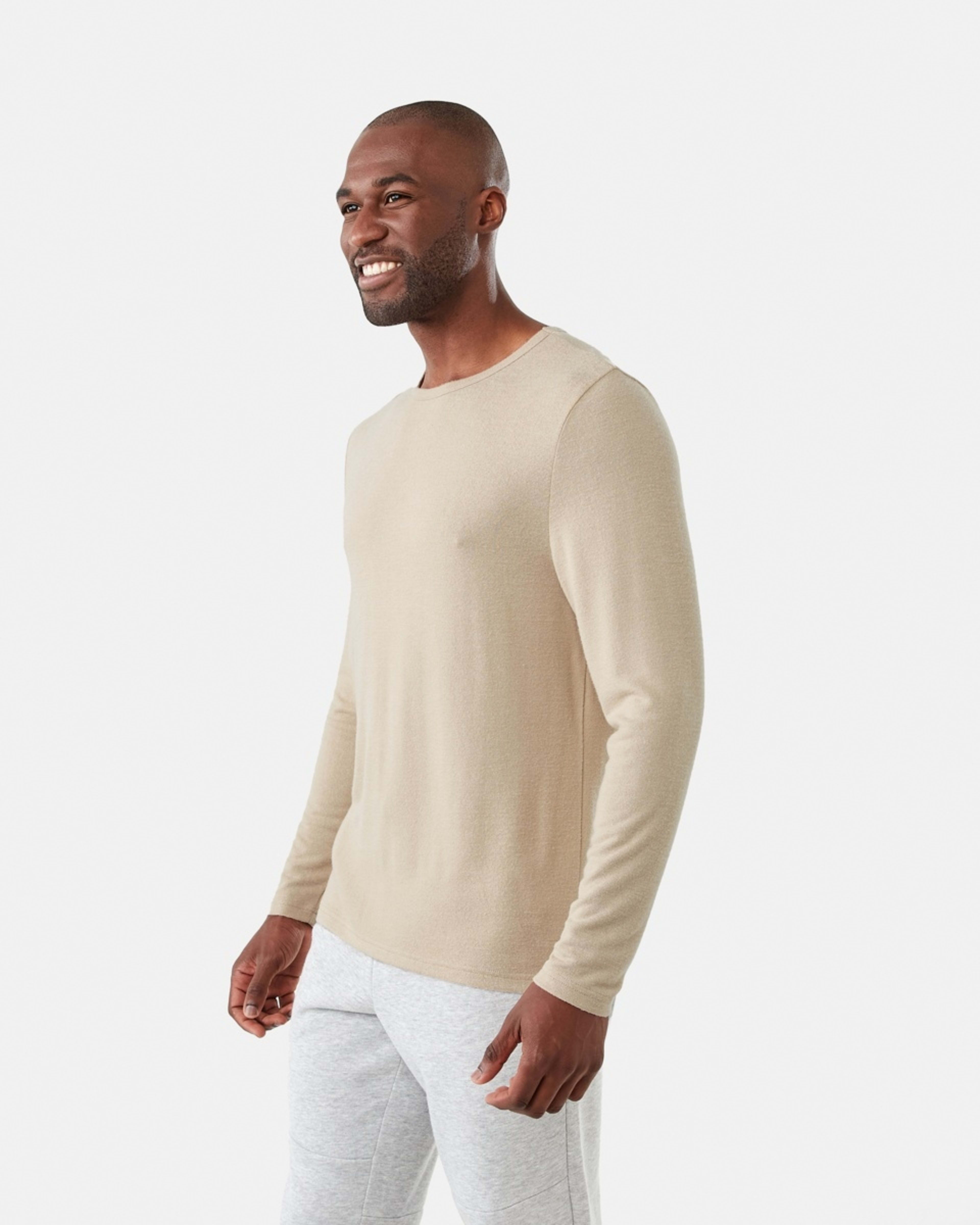 2 Long Sleeve Brushed Knit Top Oxford, 2 of 6