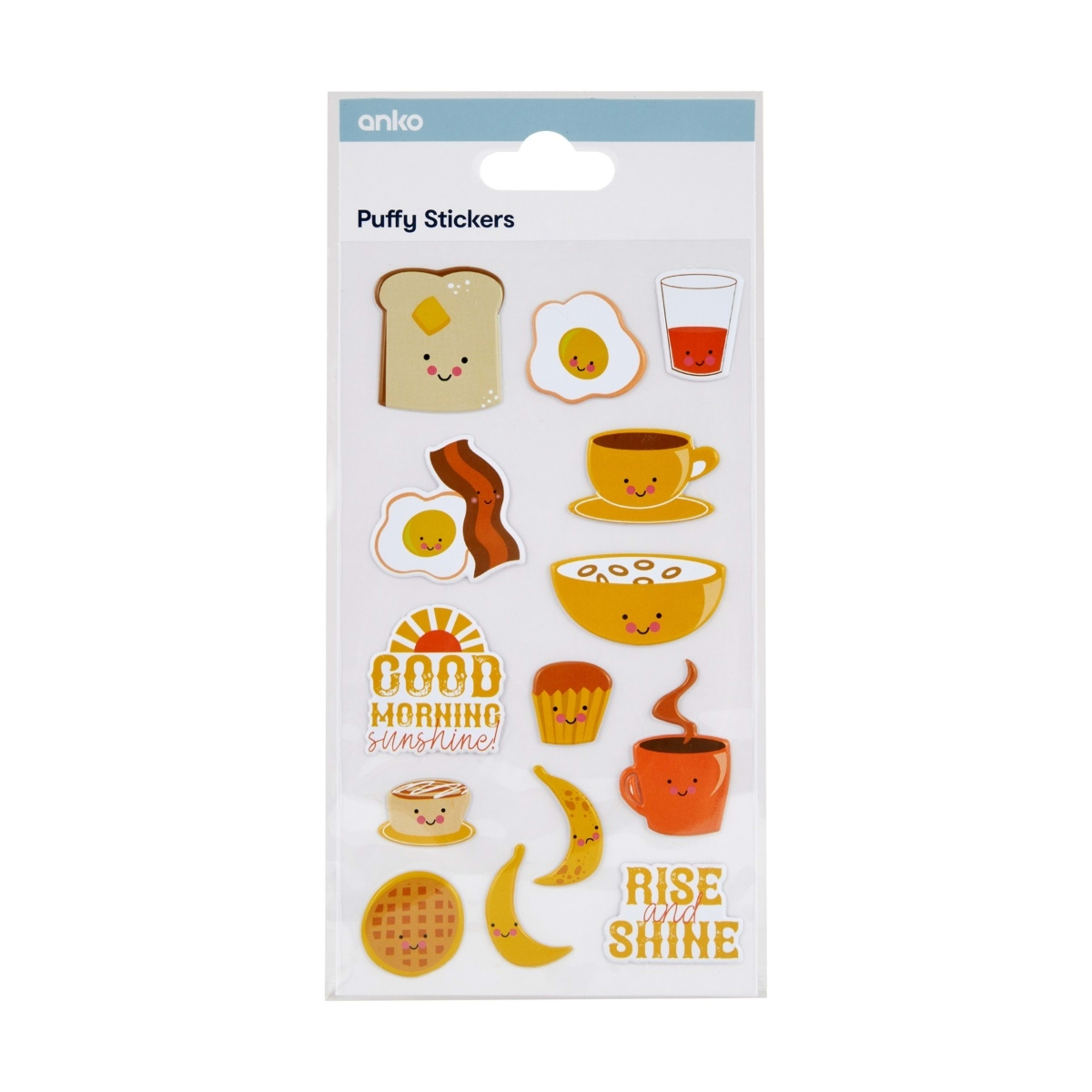 1 14 Piece Puffy Stickers - Breakfast